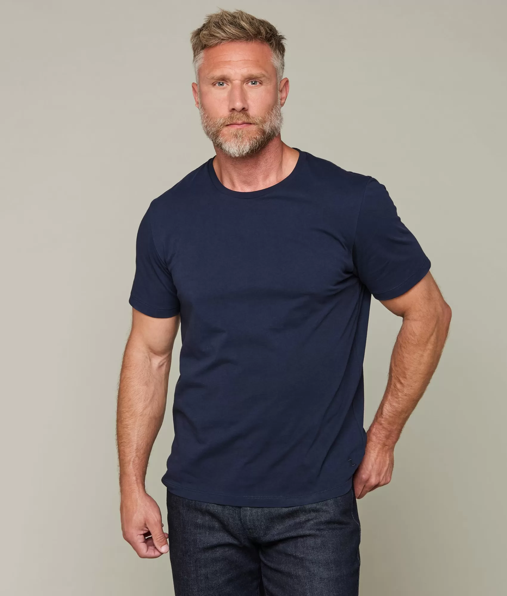 Lucchese Tops | Crew Neck Tee Navy