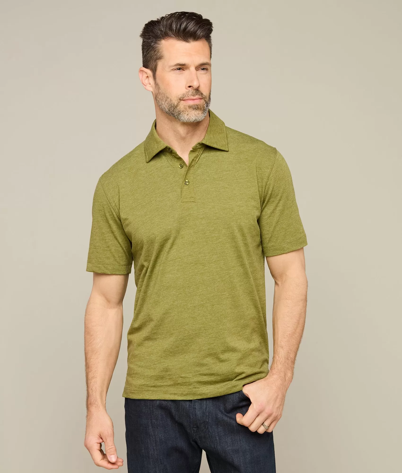 Lucchese Tops | Pima Blend Polo Olive