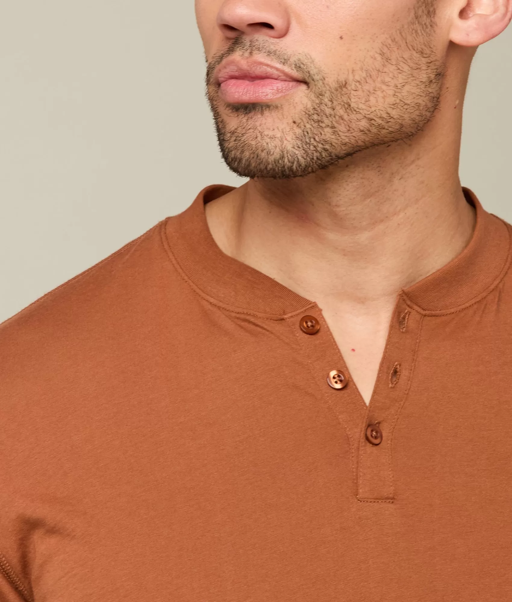 Lucchese Tops | Pima Cotton Henley BrickRed