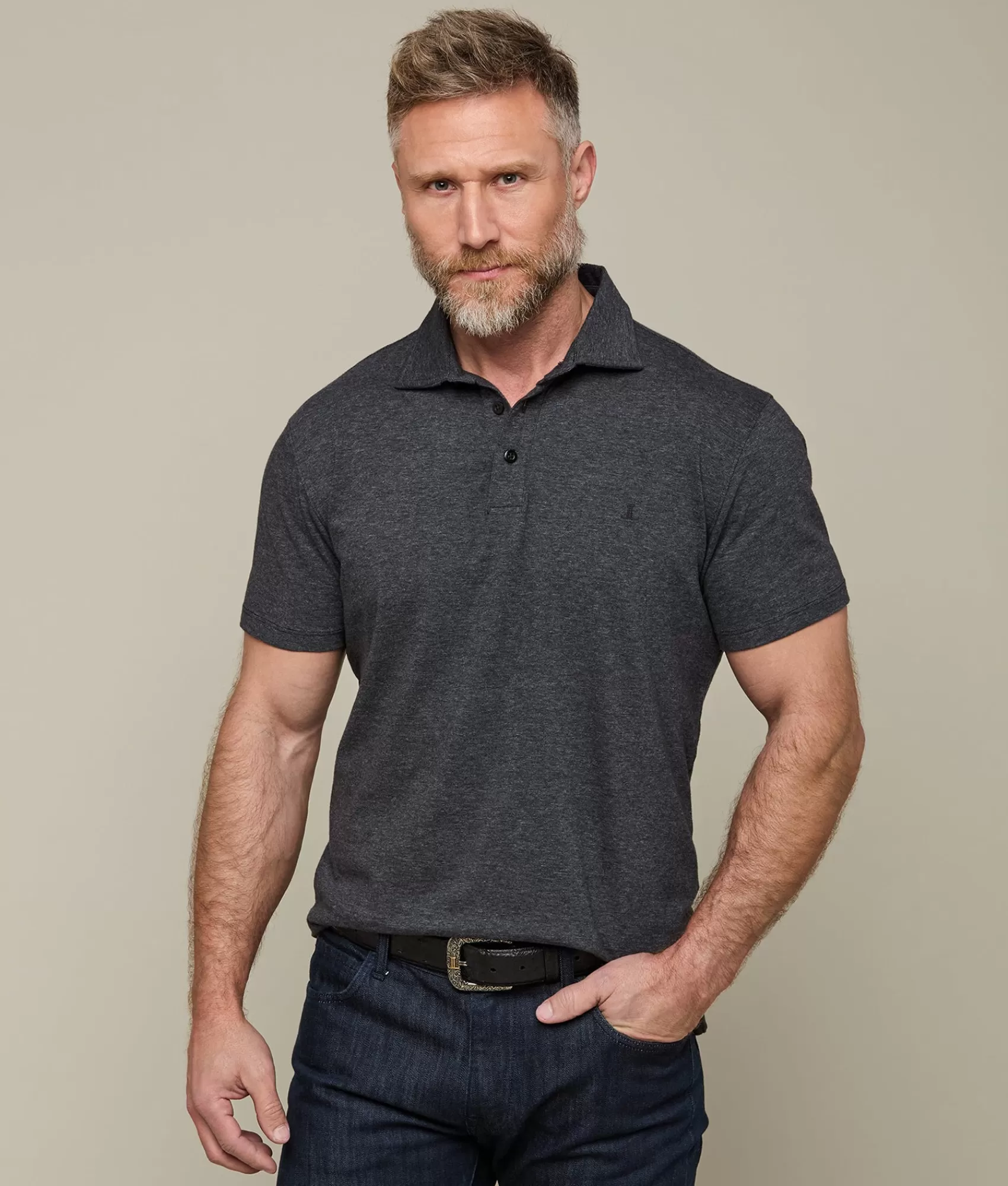 Lucchese Tops | Pima Cotton Polo Black