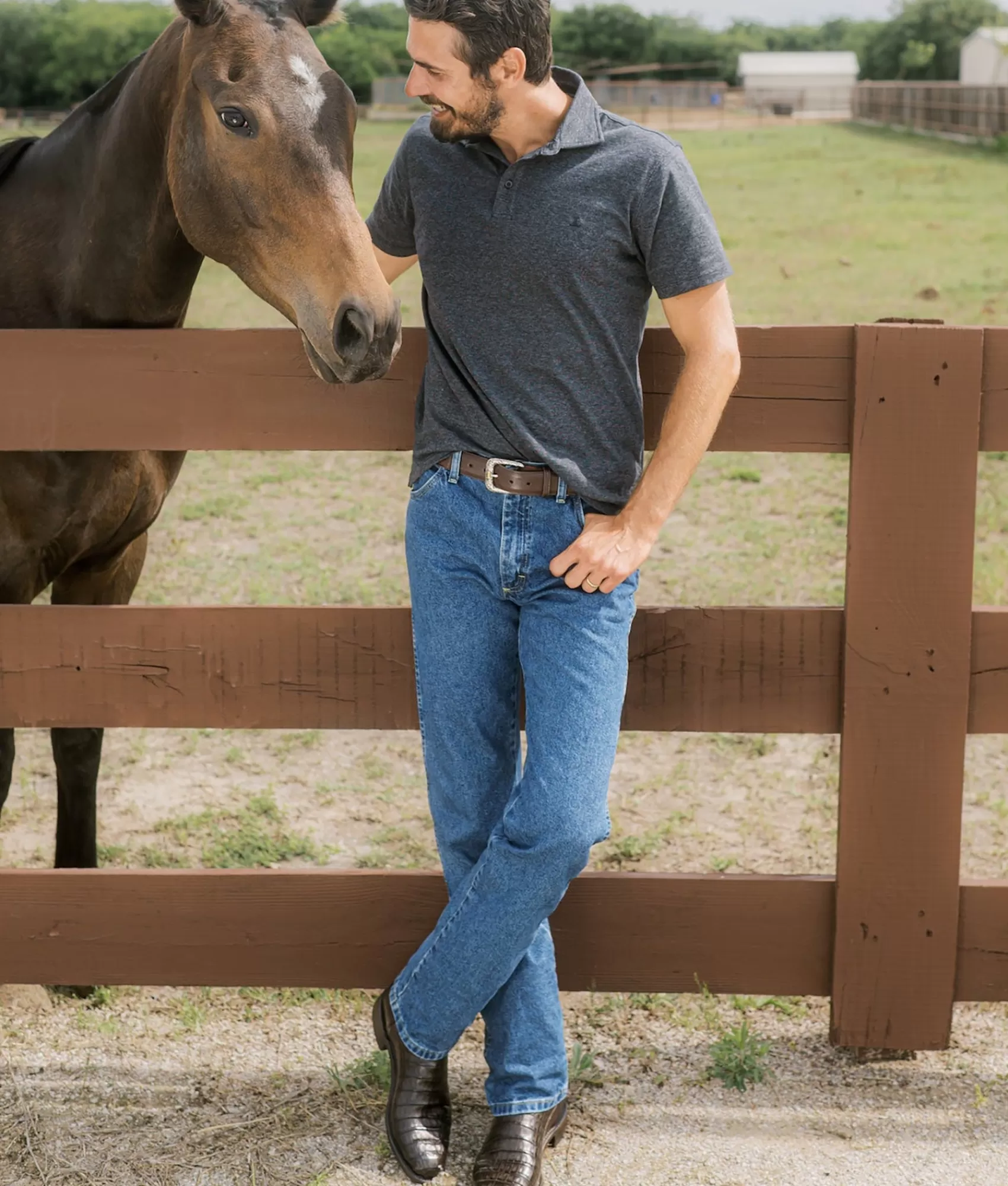 Lucchese Tops | Pima Cotton Polo Black