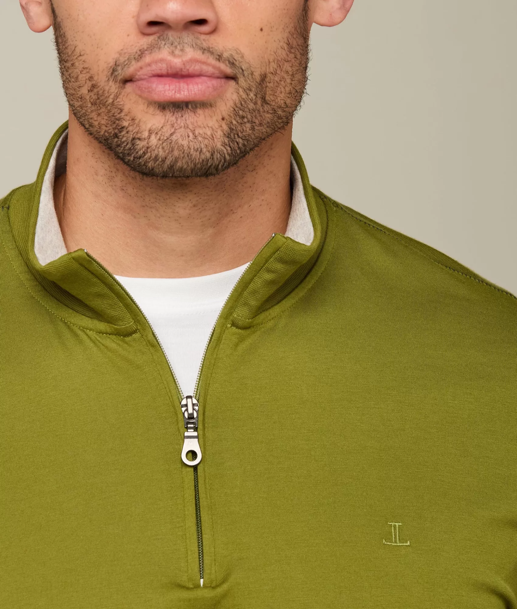 Lucchese Outerwear | Pima Cotton Quarter Zip Olive