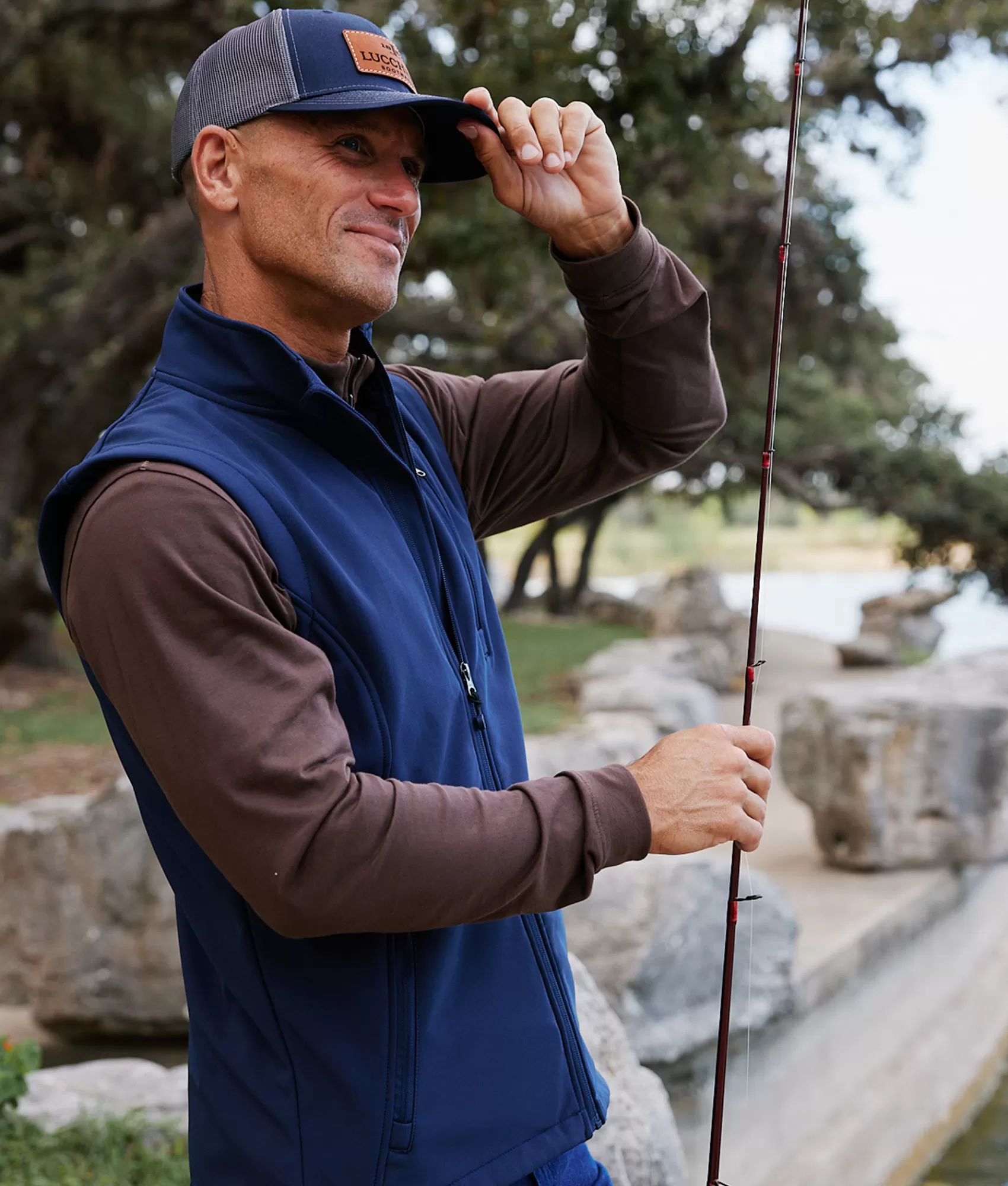 Lucchese Outerwear | Pima Cotton Quarter Zip Brown