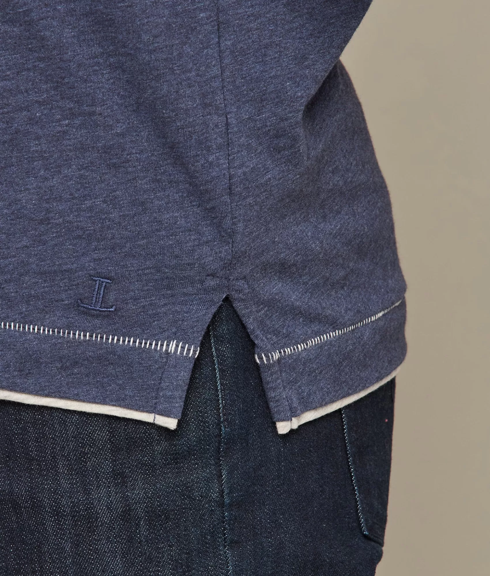 Lucchese Tops | Pima Cotton V-Neck Navy