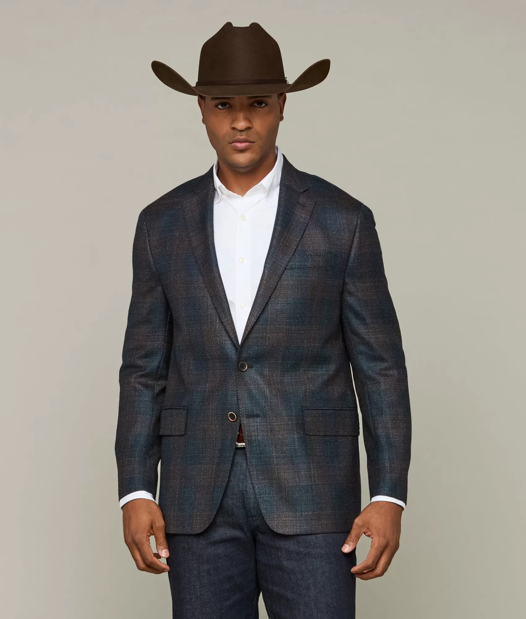 Lucchese Outerwear | Sport Coat Teal/BrownPlaid