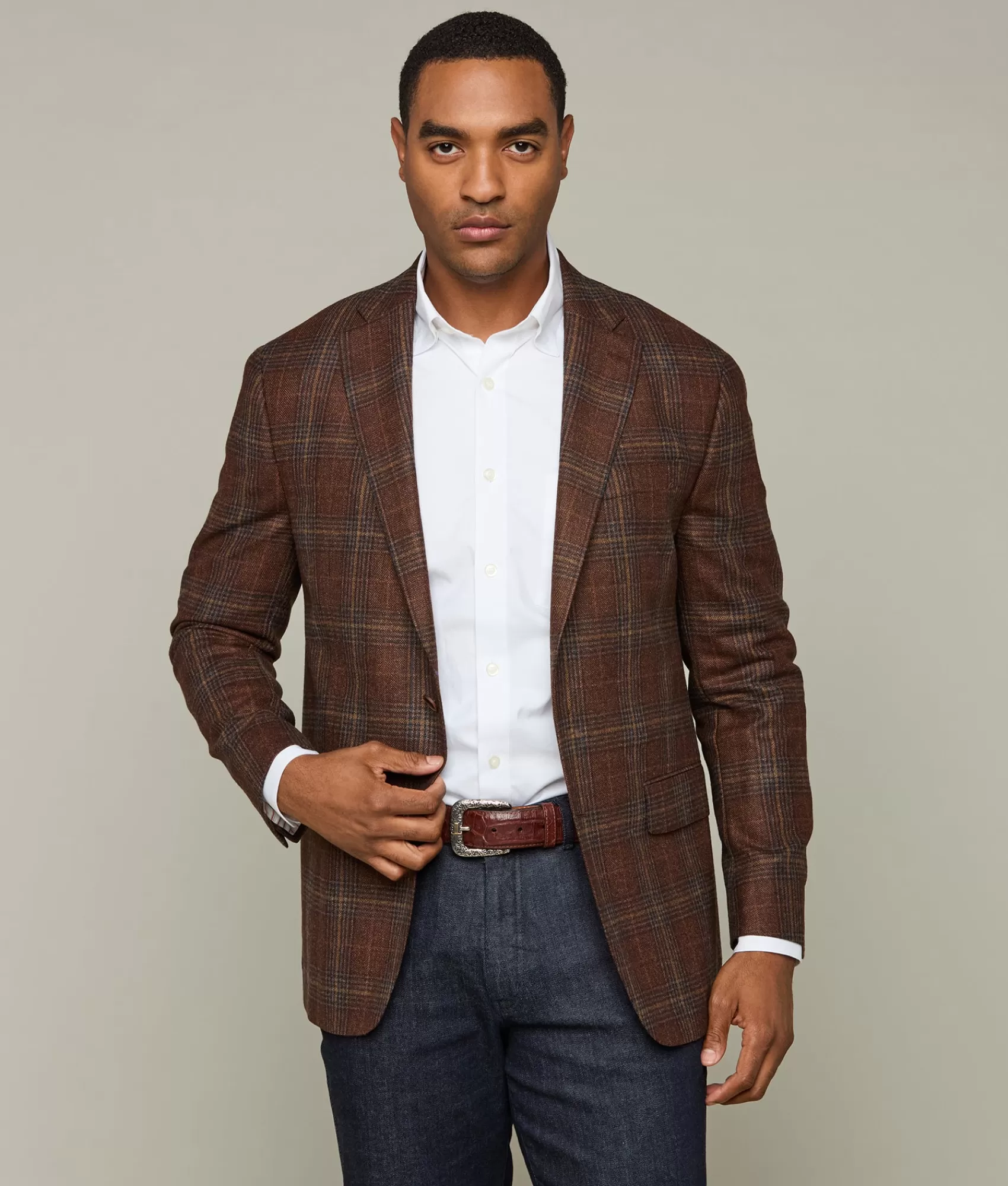 Lucchese Outerwear | Sport Coat BrownTan/TealPlaid