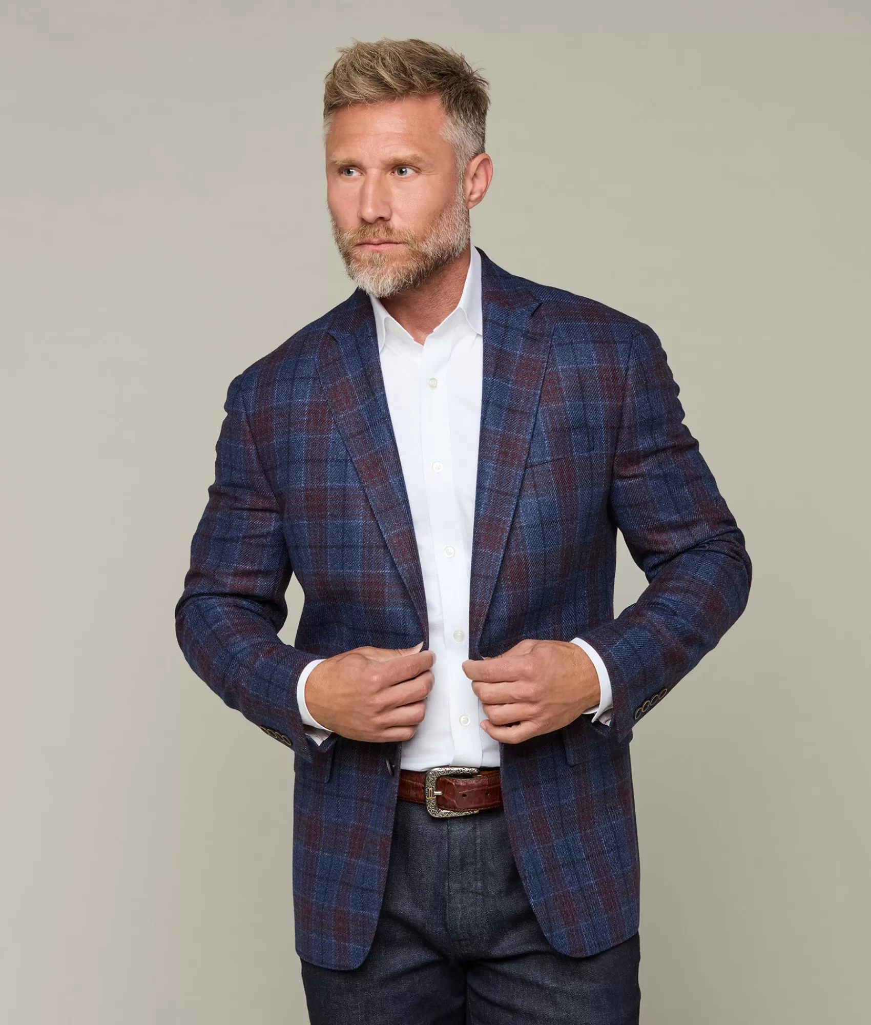 Lucchese Outerwear | Sport Coat DenimBlue/RedPlaid