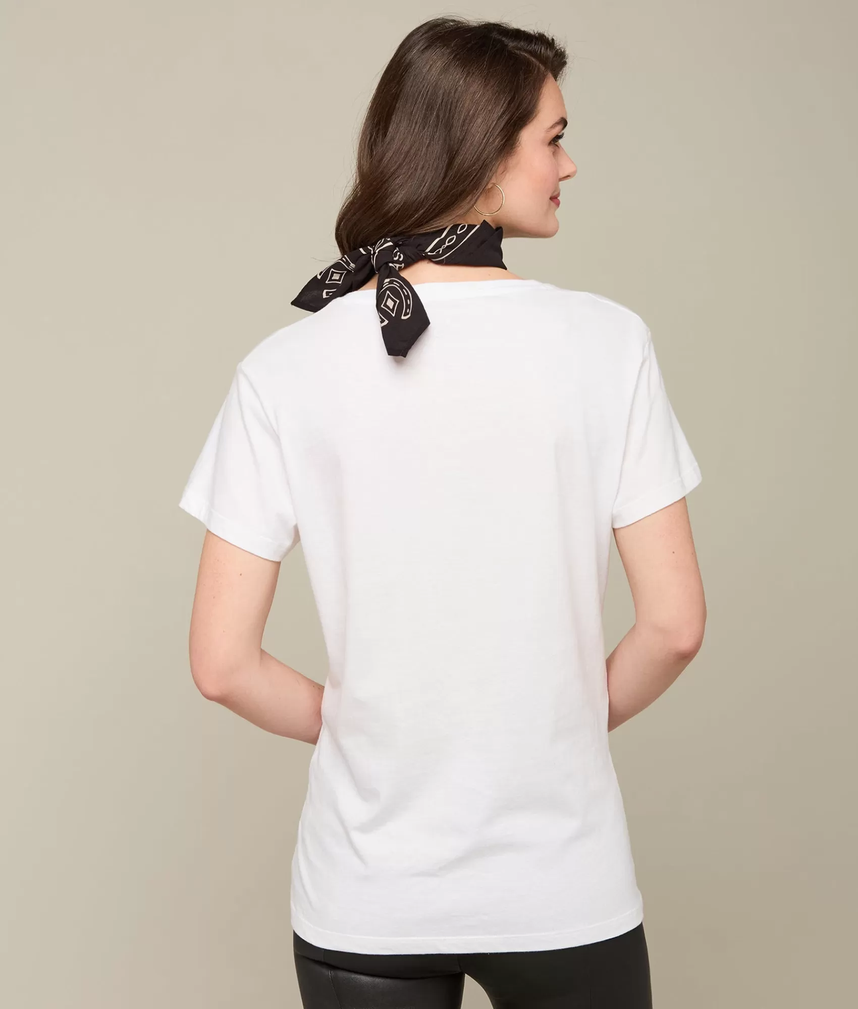 Lucchese Tops | Stripe Logo Tee White&BlackPlaid