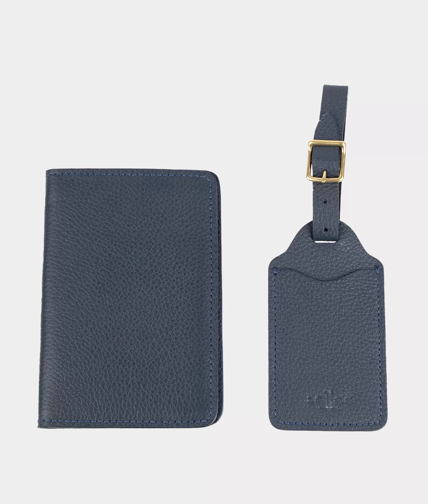 Lucchese Small Leather Goods | Luggage Tag Passport Duo NavyBlue