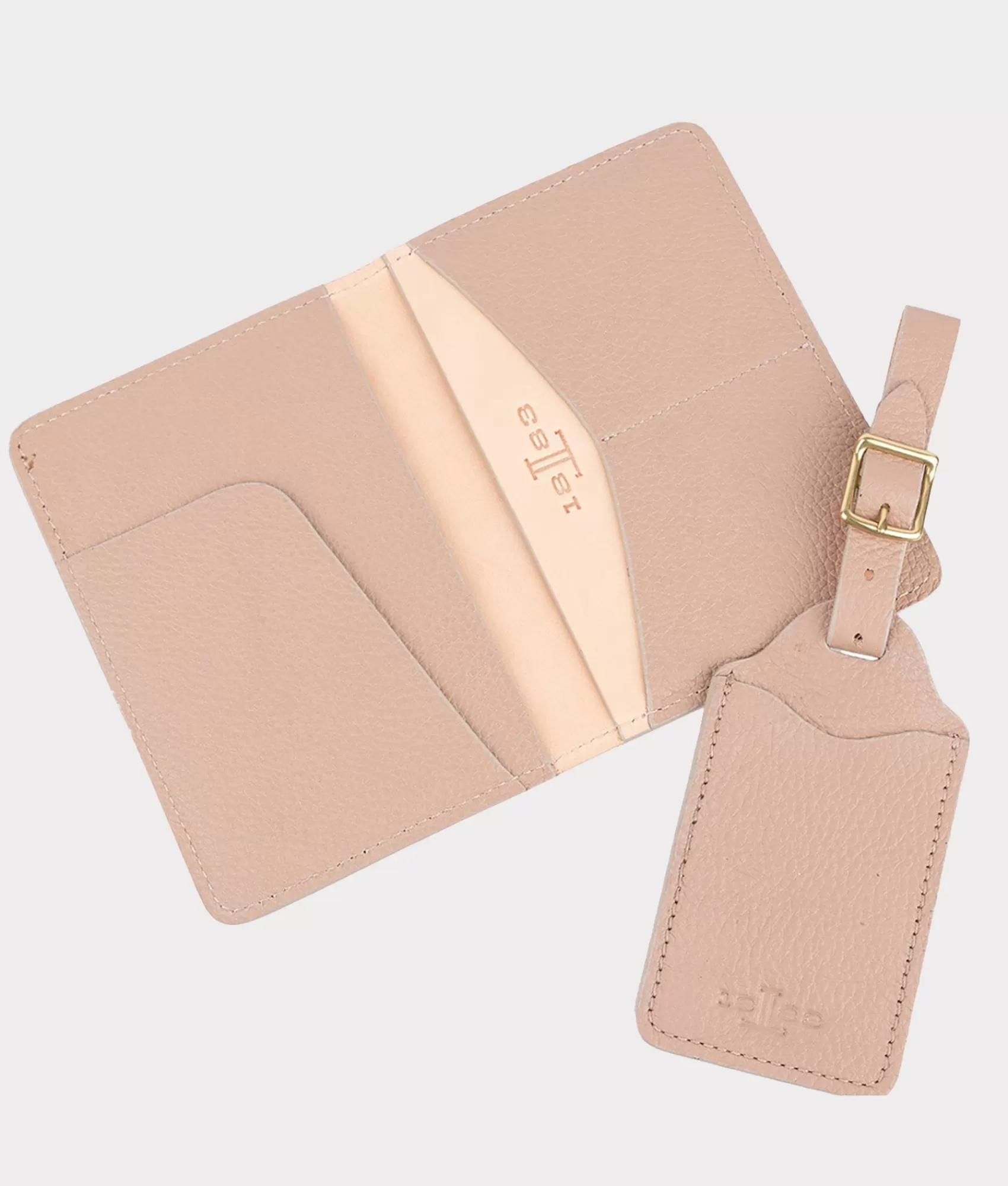 Lucchese Small Leather Goods | Luggage Tag Passport Duo Rosewood