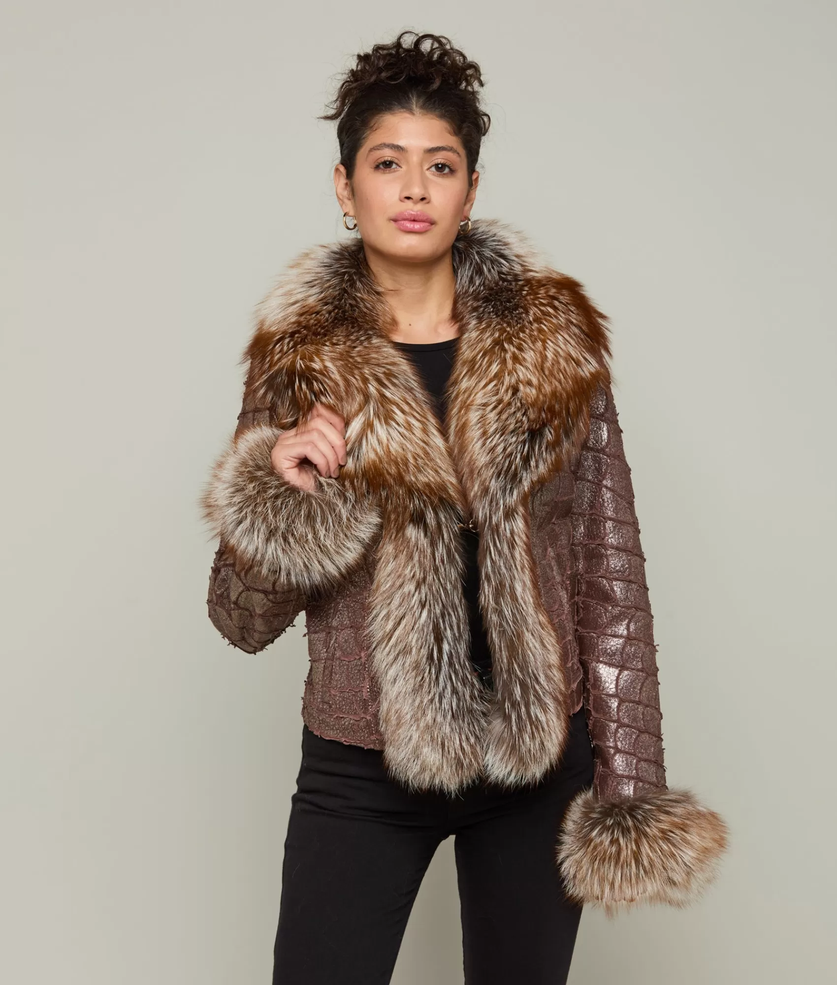 Lucchese Furs | Outerwear | Luna Fox Jacket BrownSparkle