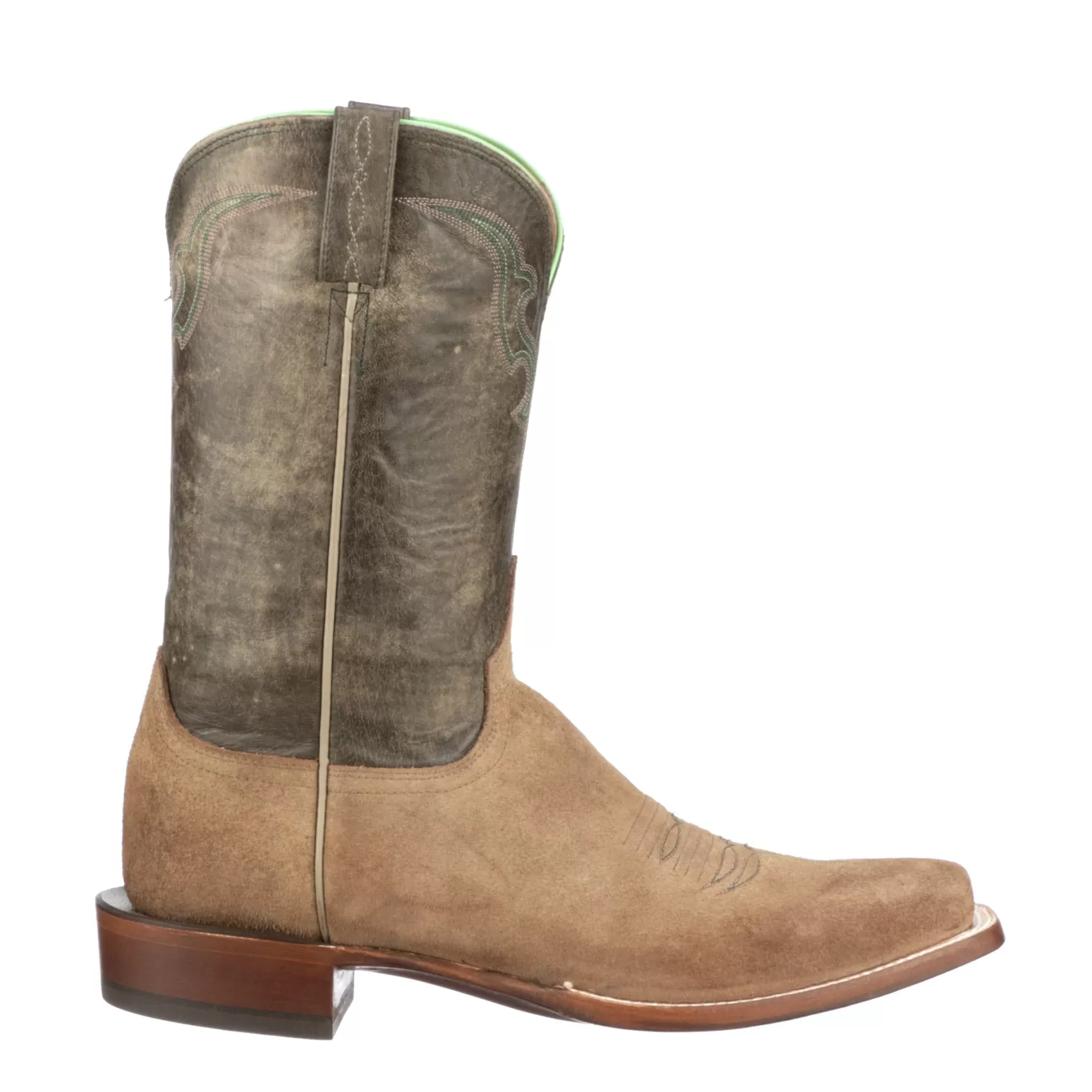 Lucchese Horseman | Cowboy | Martin Suede Olive+ForestGreen