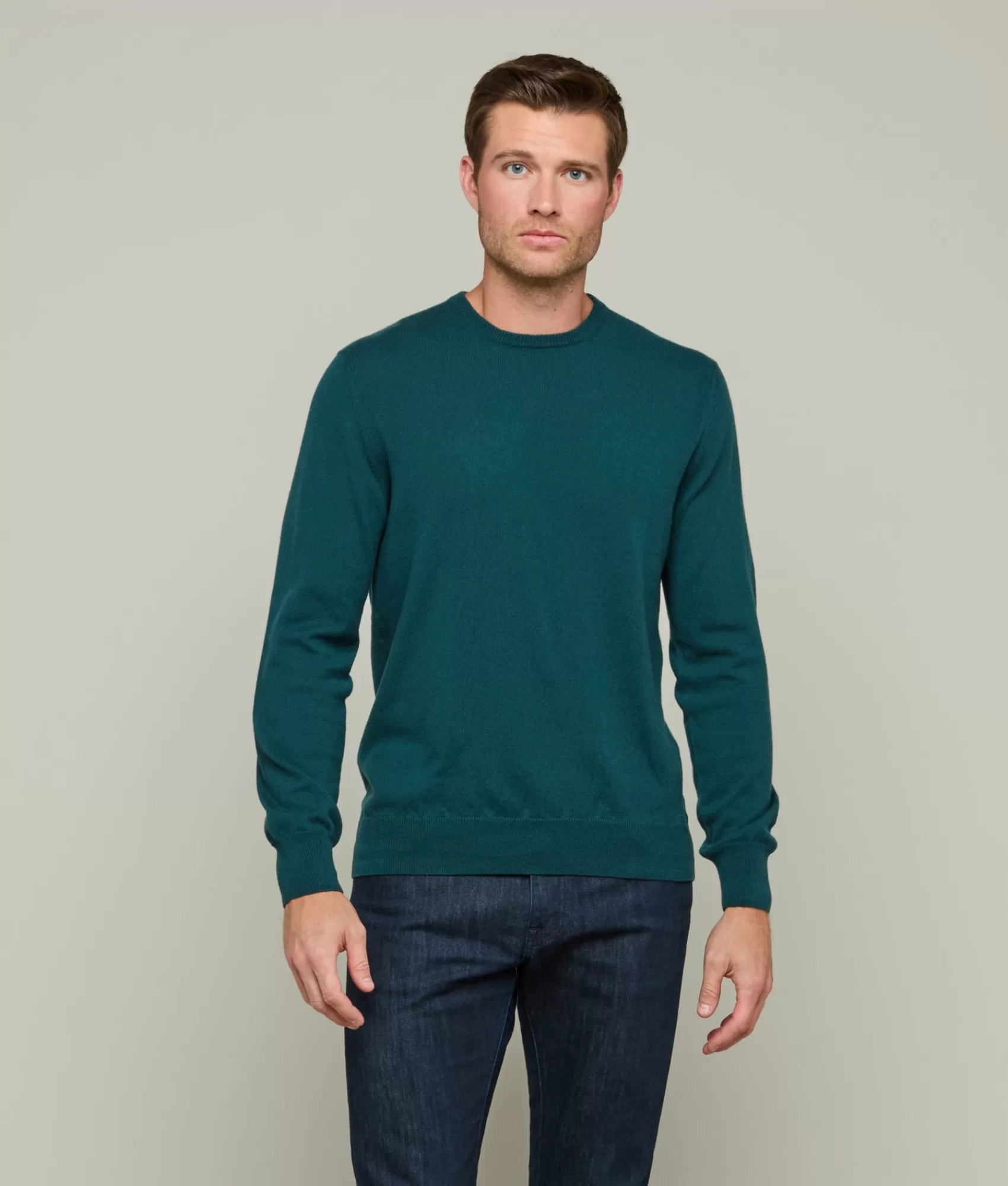 Lucchese Tops | Men's Cashmere Crewneck Sweater Teal