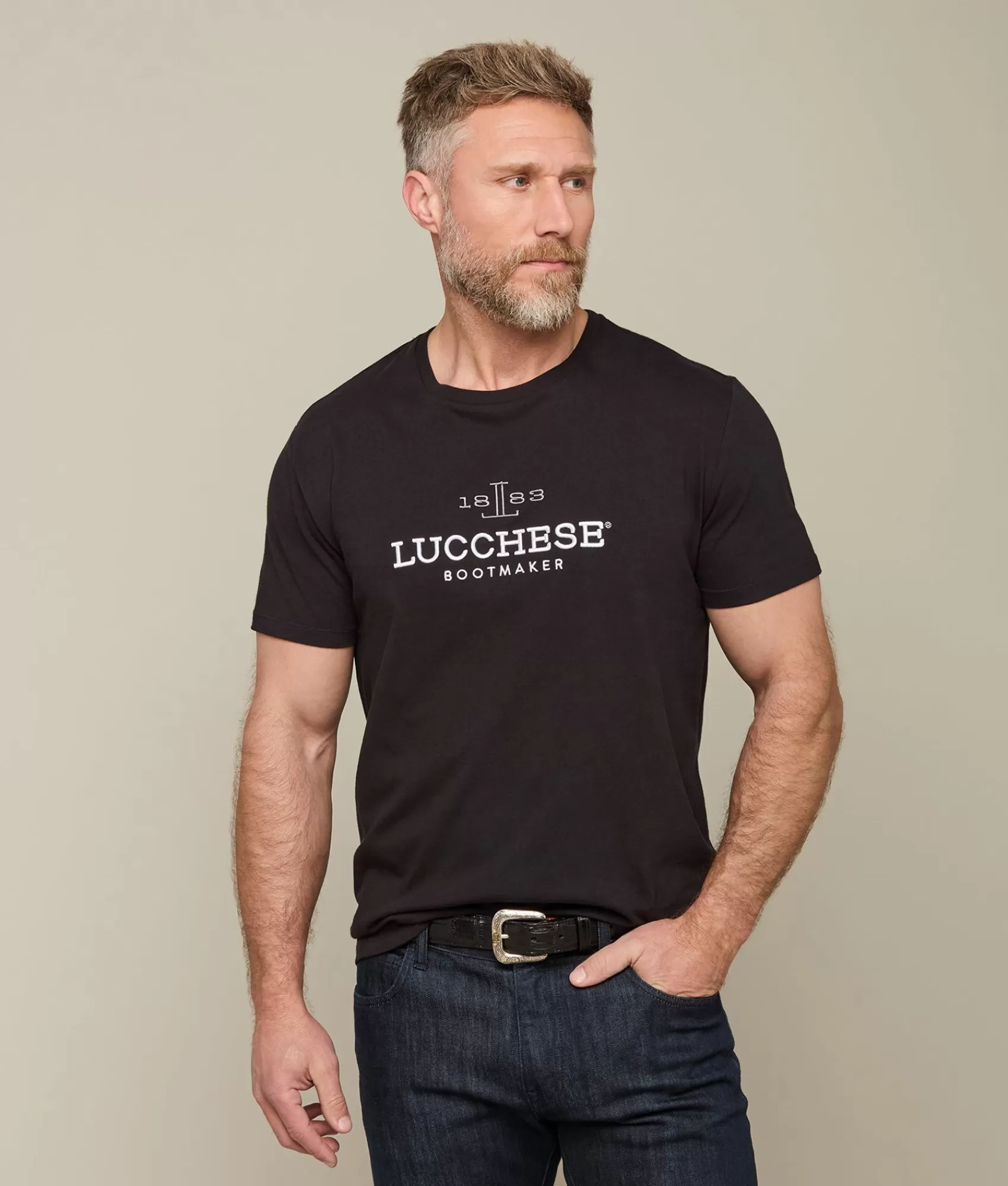 Lucchese Tops | Men's Classic Embroidered Tee Black