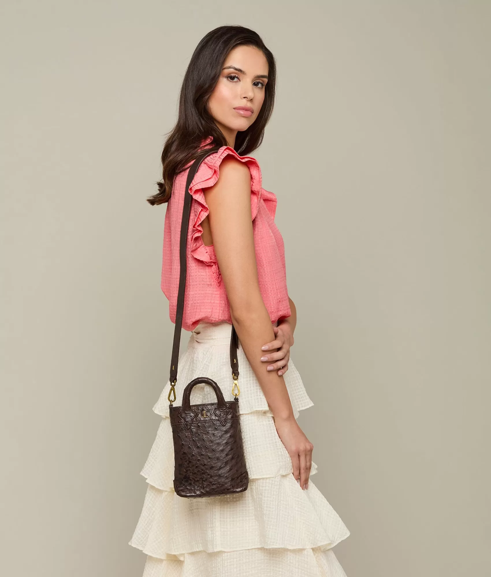 Lucchese Handbags | Mini Lola Exotic Shopper Chocolate