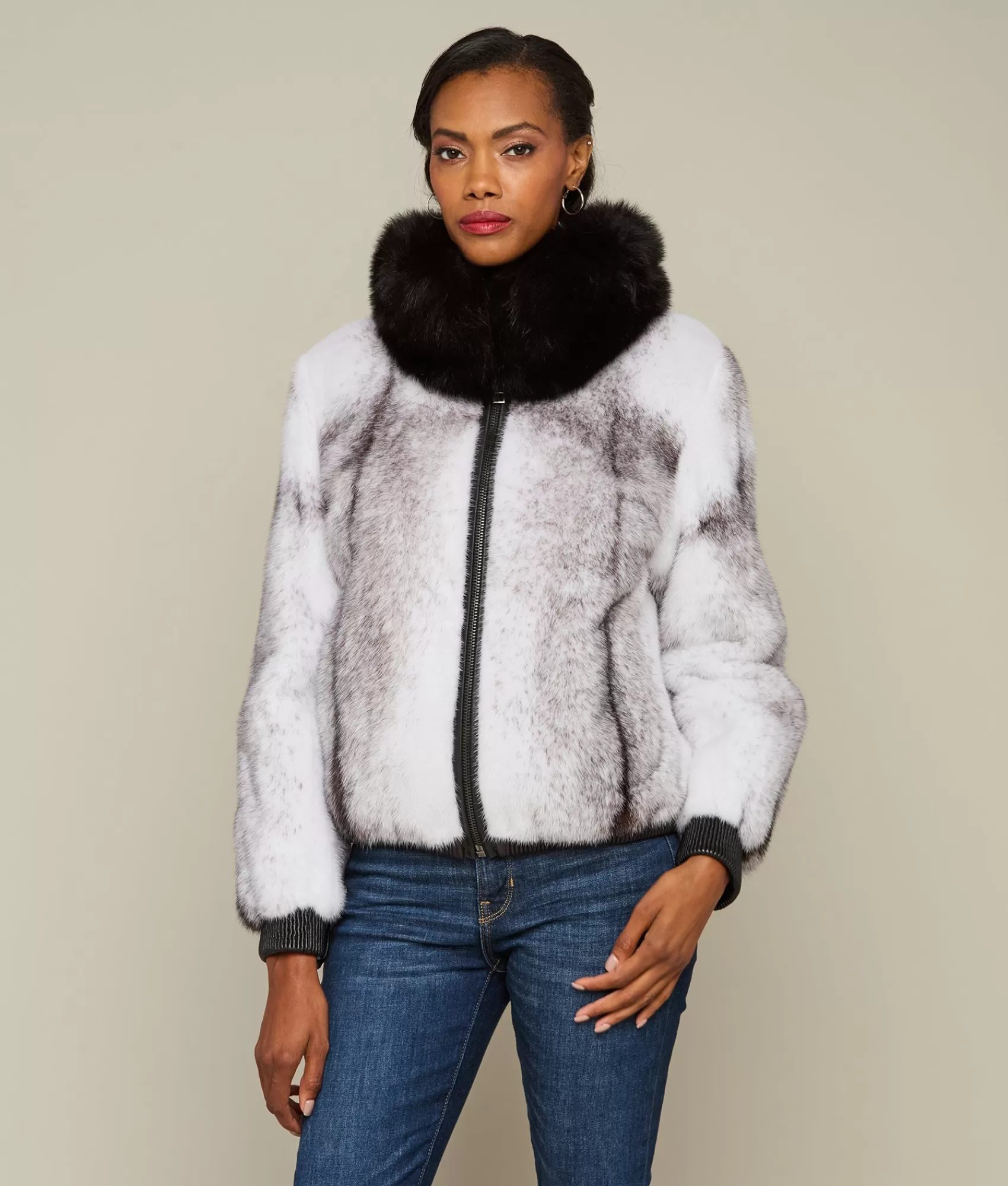 Lucchese Furs | Outerwear | Mink Bomber Jacket BlackCross