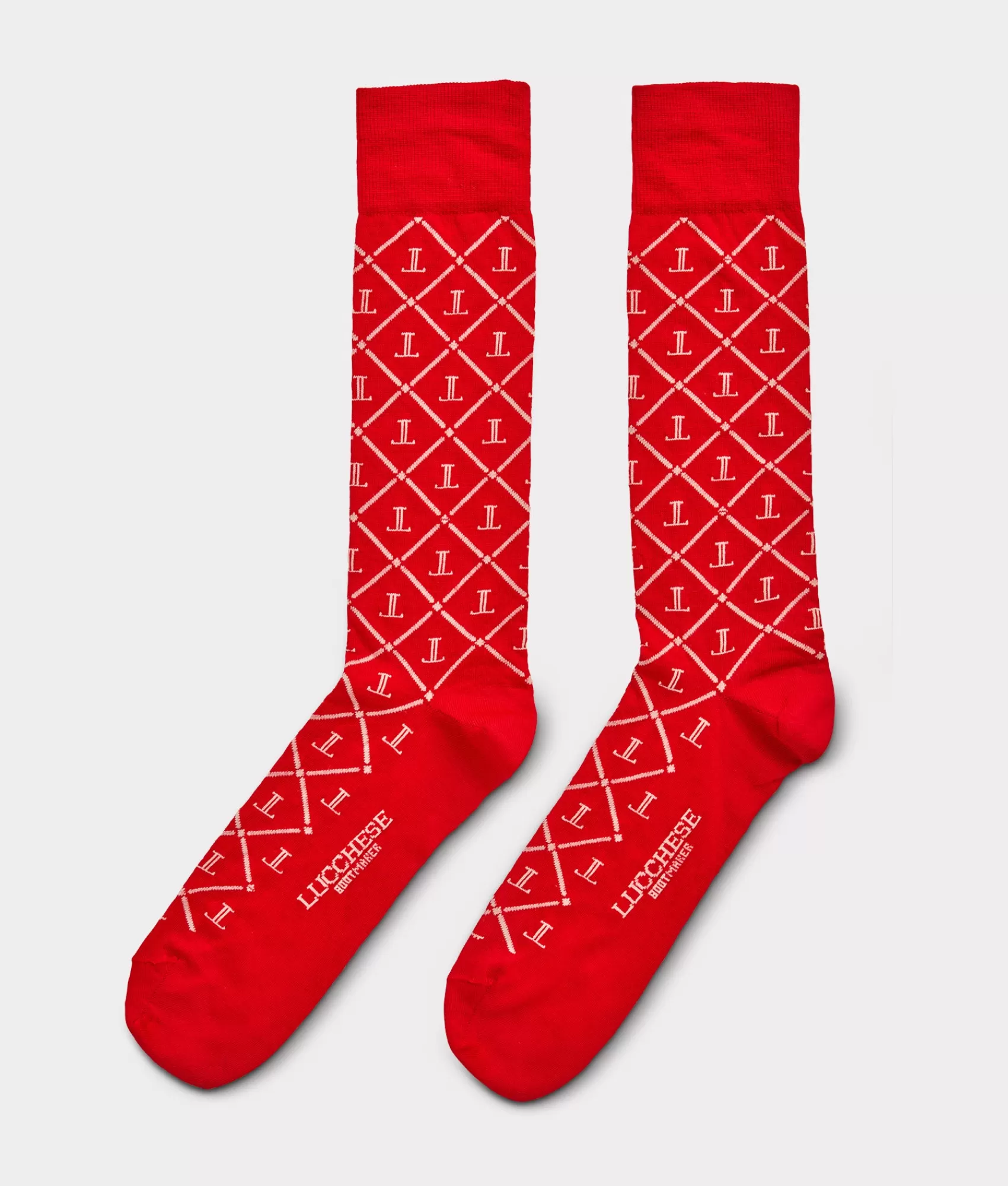 Lucchese Socks | Mirro L Argyle Dress Sock Red