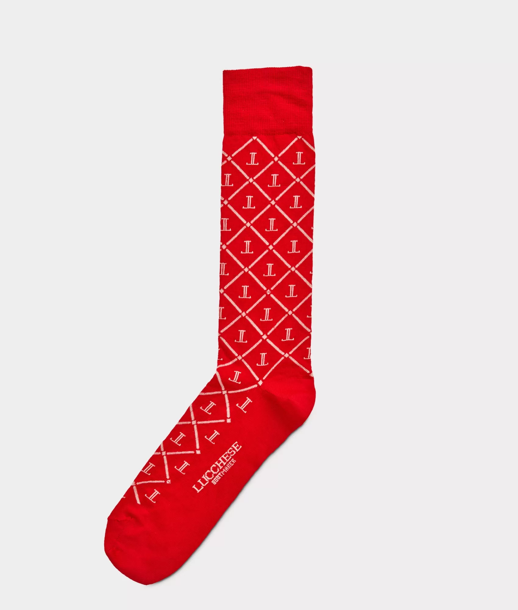 Lucchese Socks | Mirro L Argyle Dress Sock Red