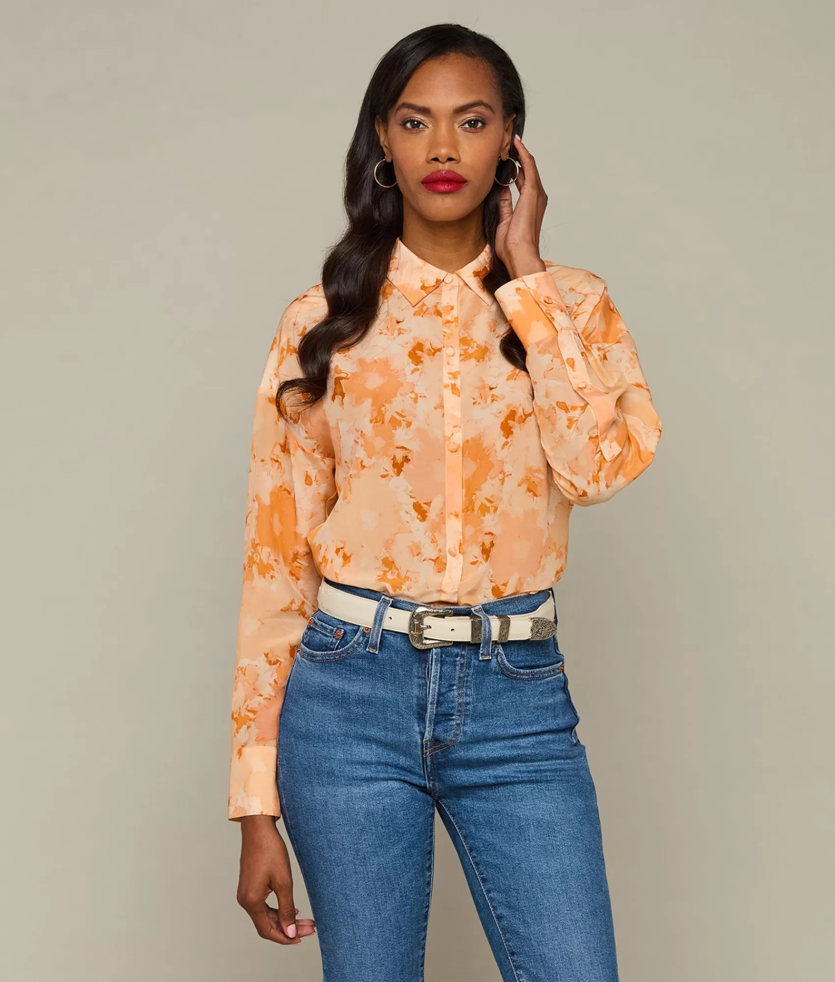 Lucchese Tops | Nassau Blouse Orange