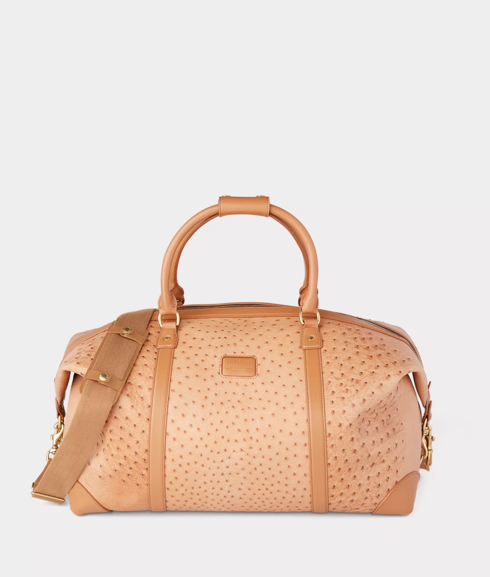 Lucchese Travel | Travel | Ostrich Duffle - Large Cognac