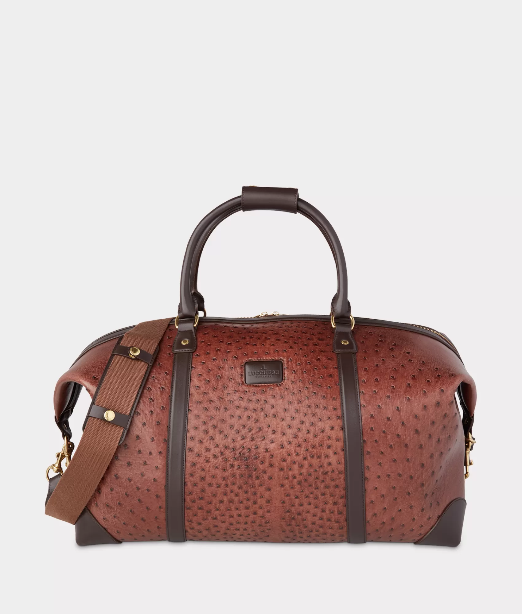 Lucchese Travel | Travel | Ostrich Duffle - Large Chocolate
