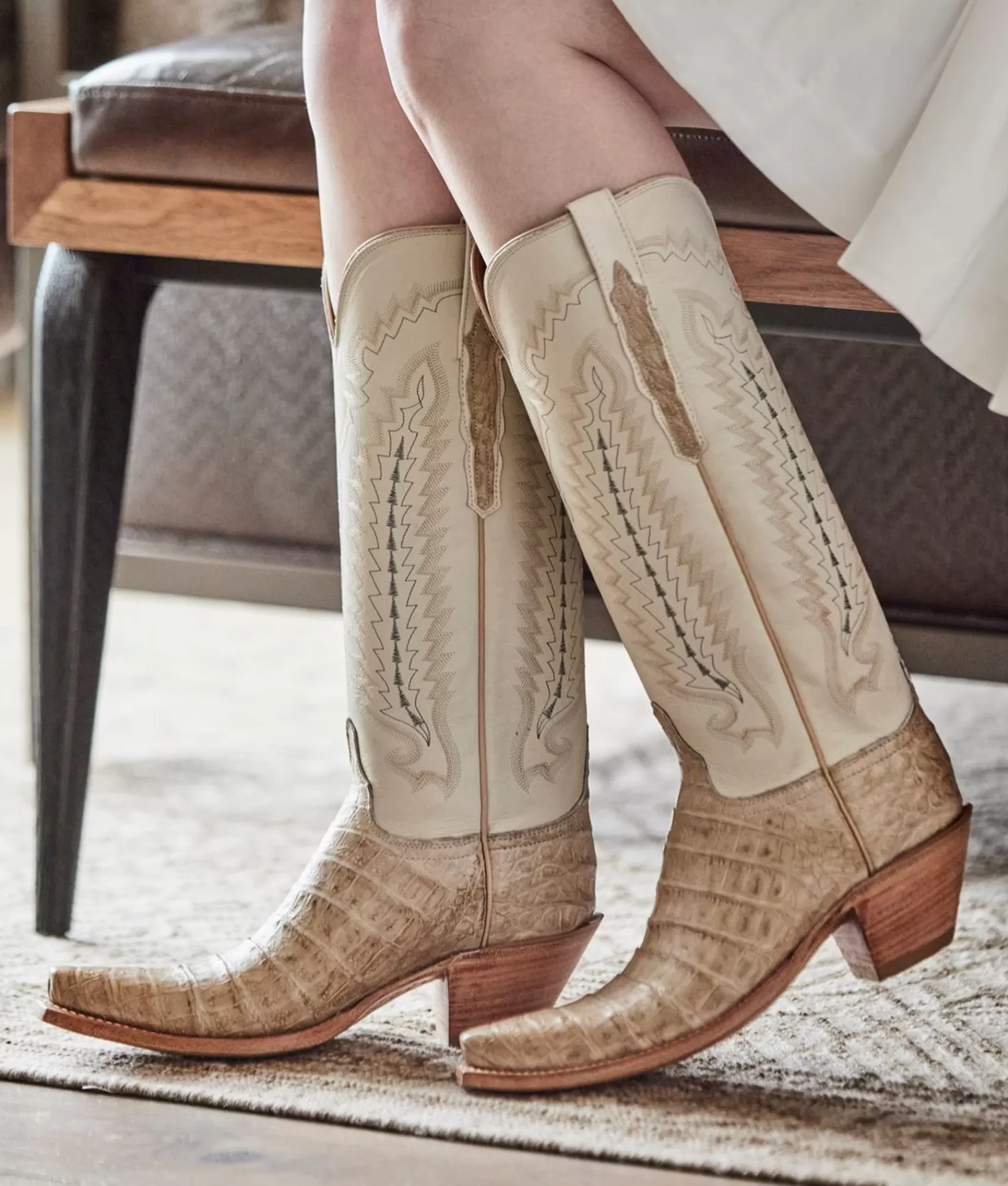 Lucchese Tall | Cowboy | Presley Exotic Wheat