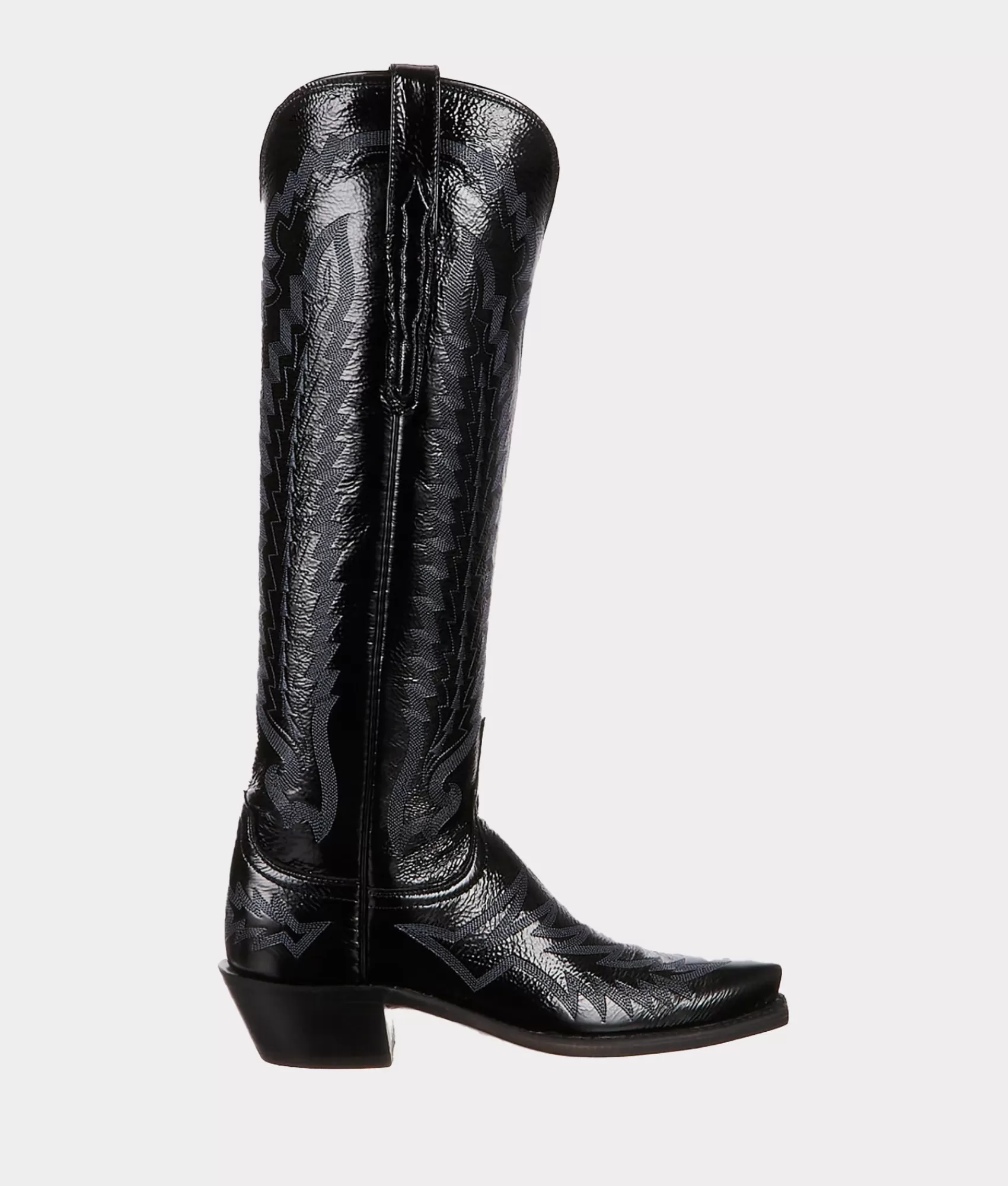 Lucchese Tall | Cowboy | Priscilla CrinklePatentBlack