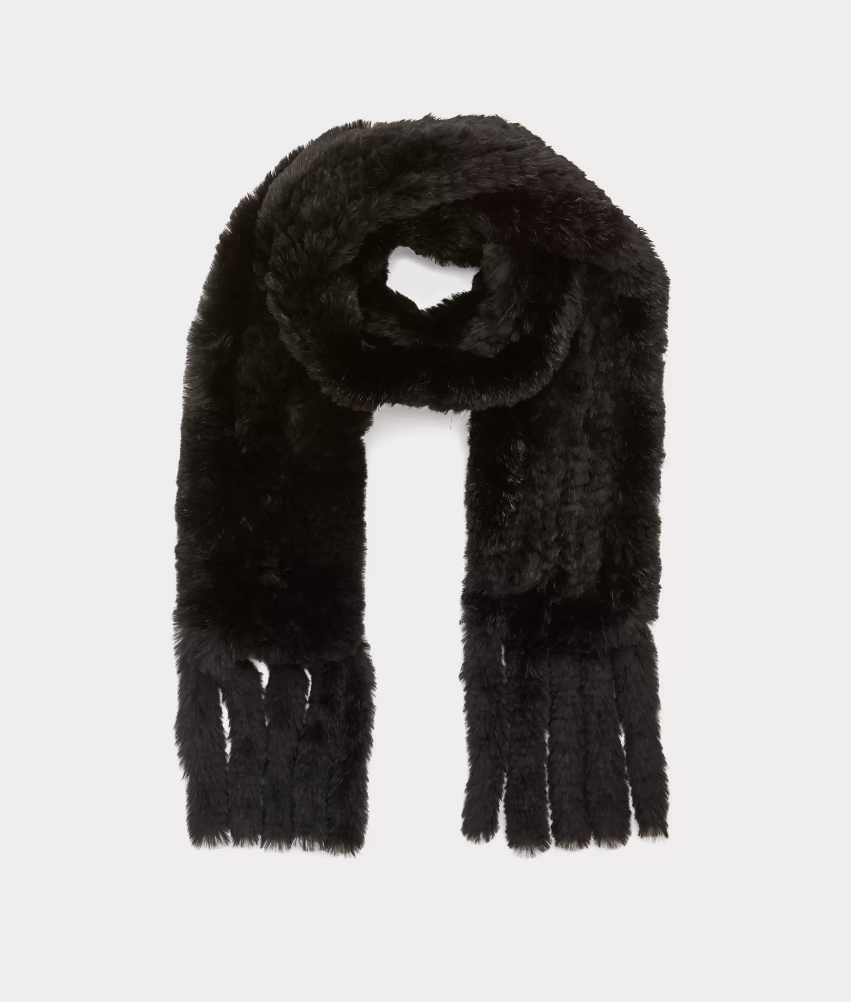 Lucchese Scarves | Rabbit Fur Scarf Black