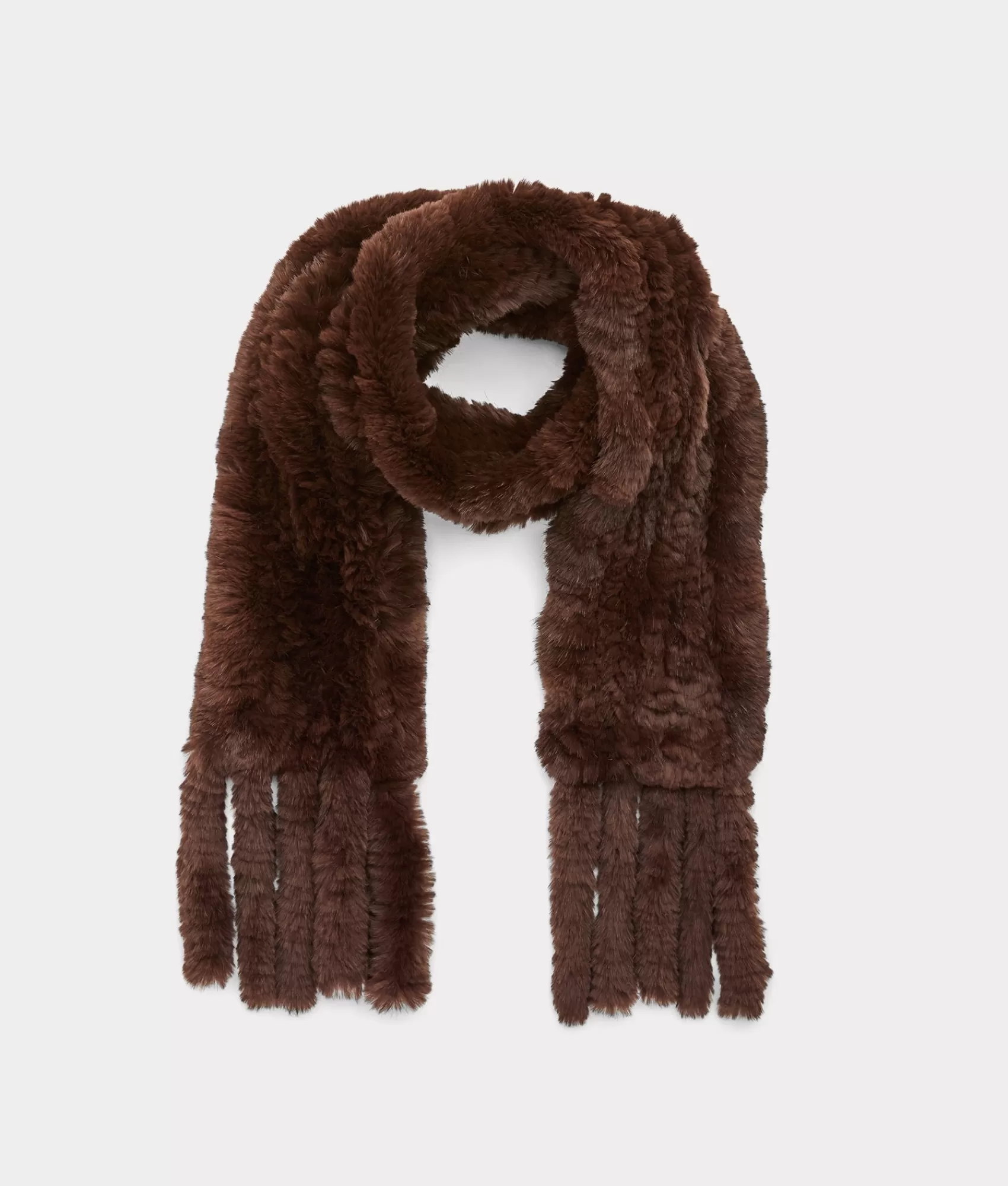 Lucchese Scarves | Rabbit Fur Scarf Brown
