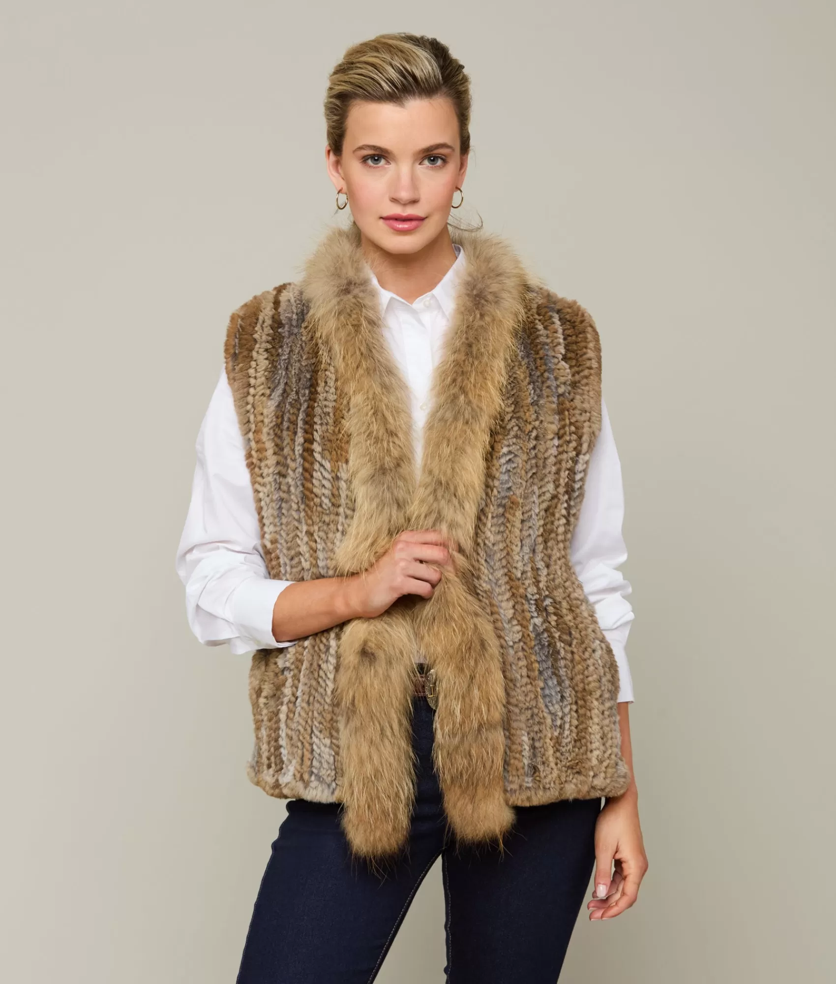 Lucchese Furs | Outerwear | Rabbit Fur Vest Natural