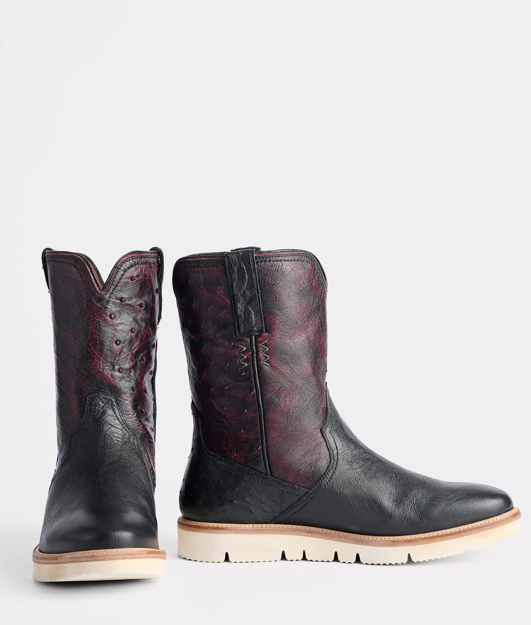 Lucchese Barn Boots | Ridgeline Exotic Pull On Black