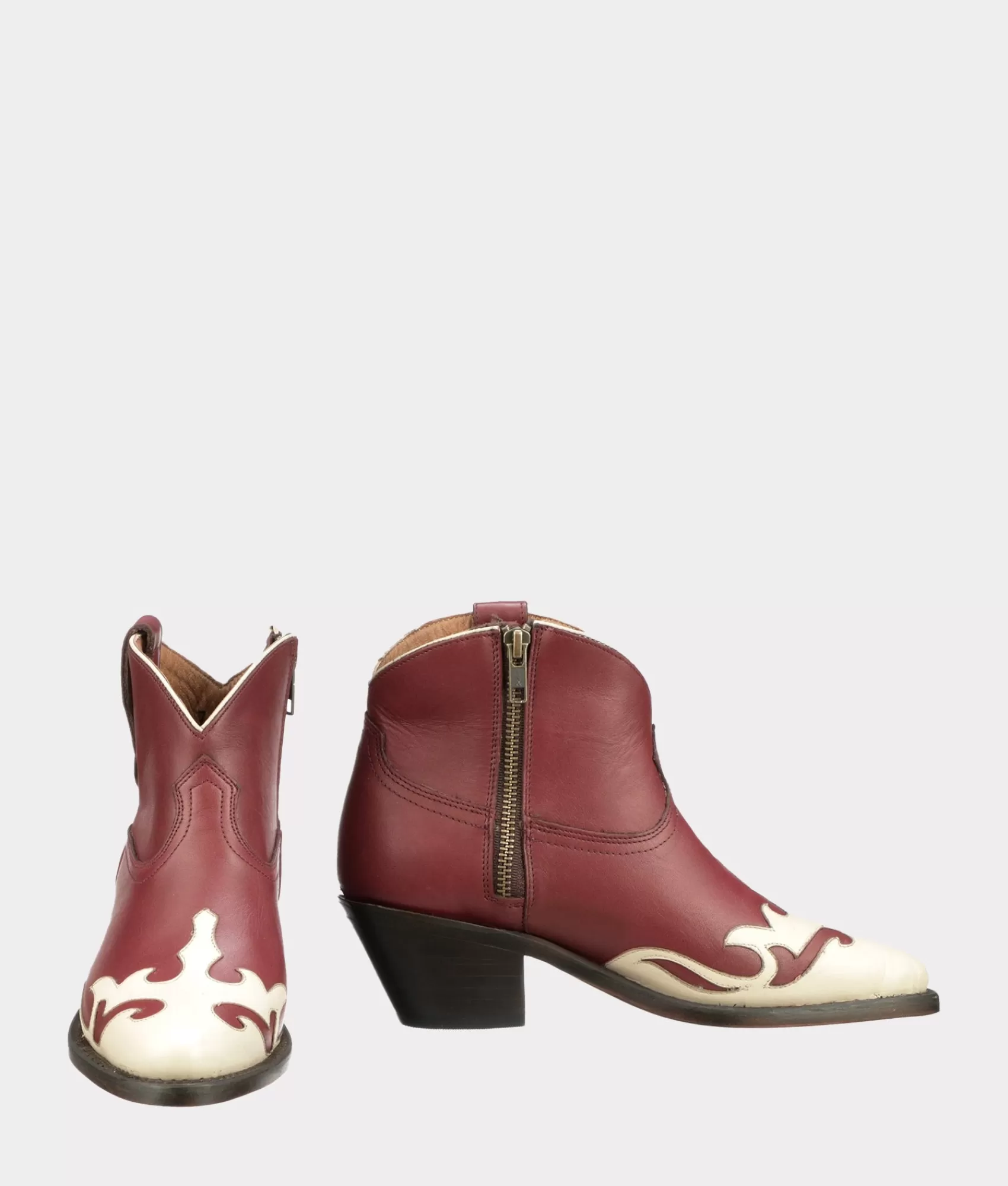Lucchese Booties | Rosa Zip Red
