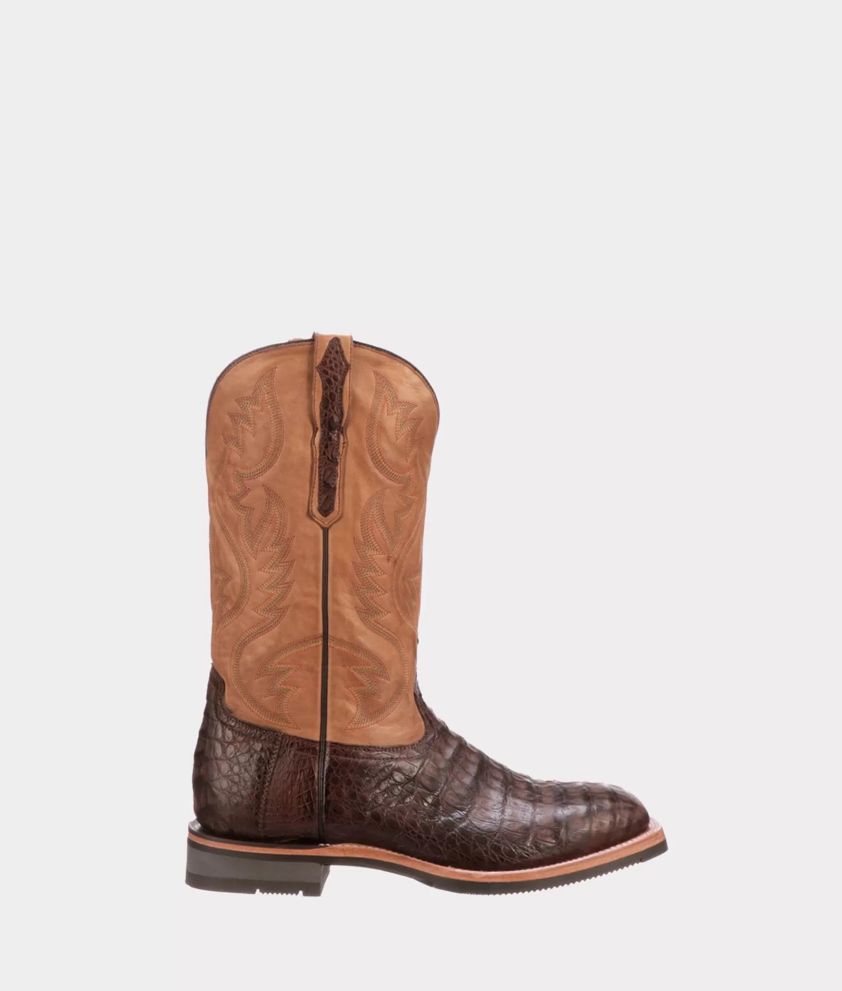 Lucchese Barn Boots | Horseman | Rowdy Caiman Chocolate