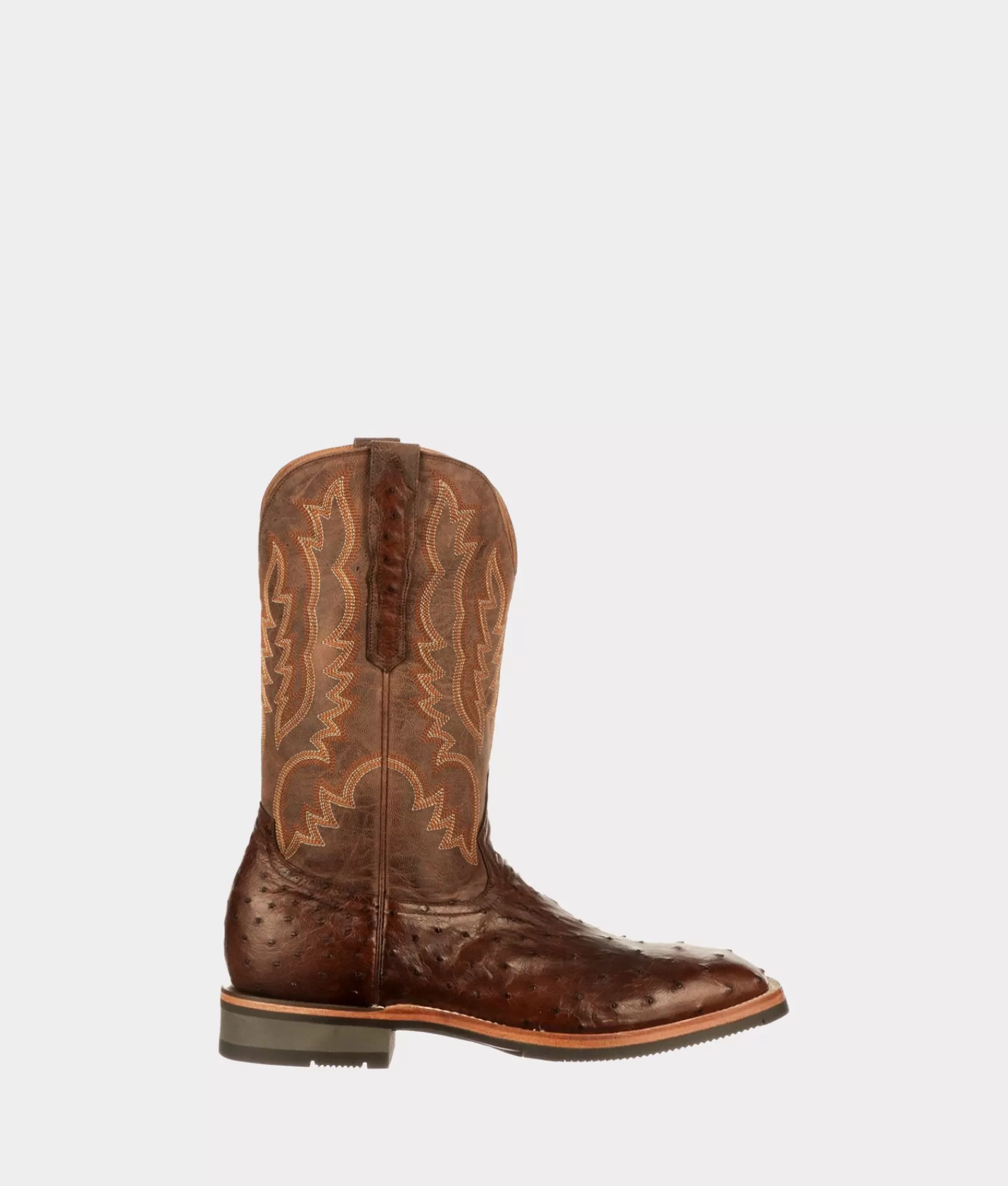 Lucchese Horseman | Barn Boots | Rowdy Ostrich AntiqueChocolate