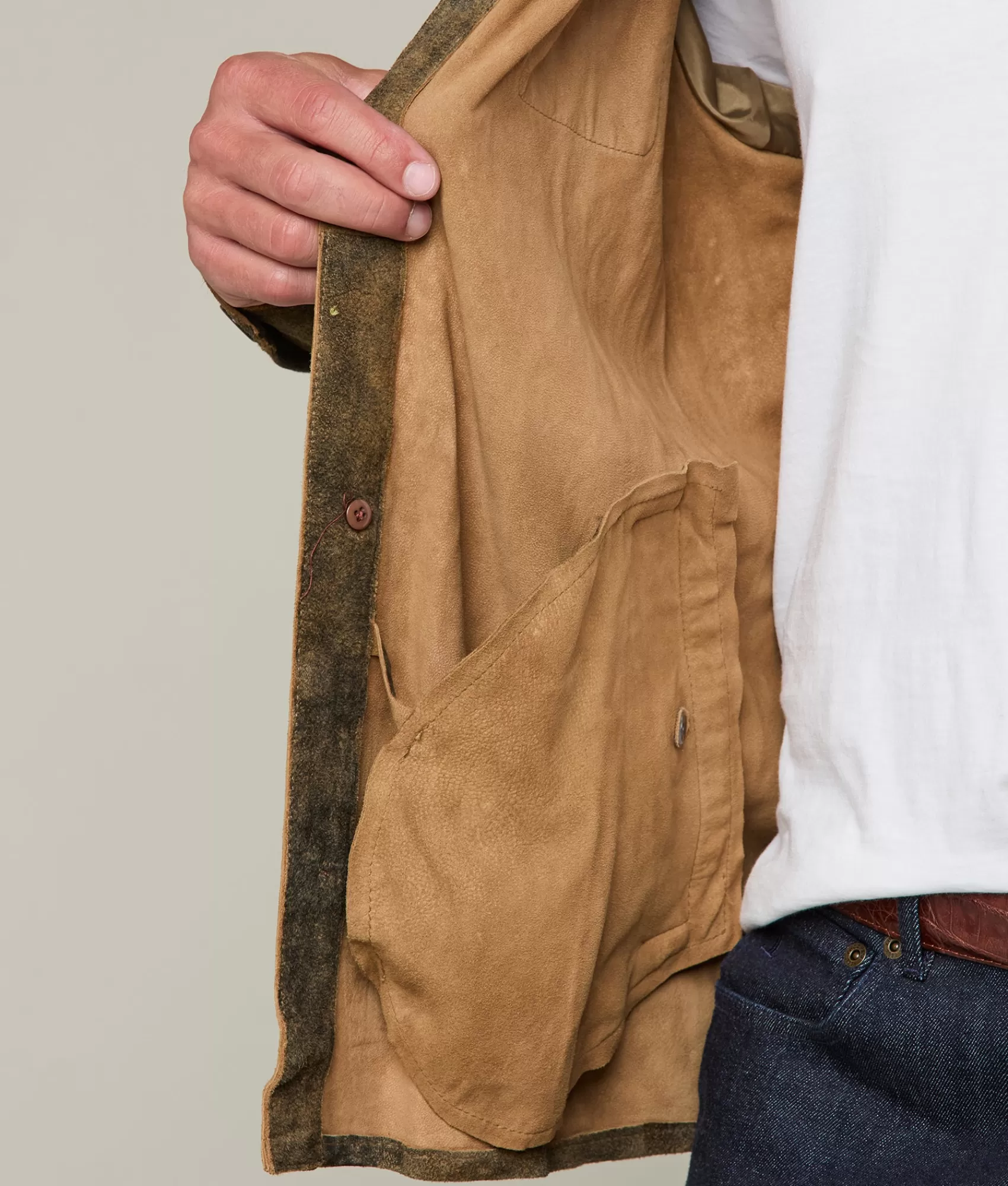 Lucchese Outerwear | Rugged Suede Shacket Brown