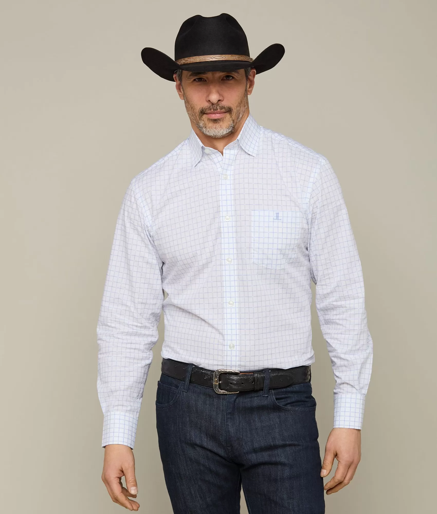 Lucchese Tops | San Antonio Blue/WhiteCheck