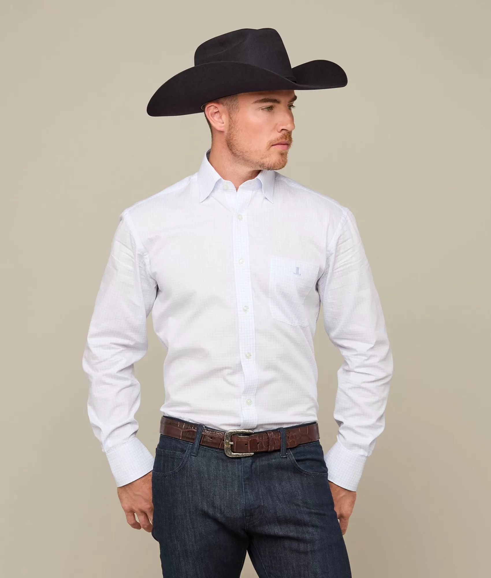 Lucchese Tops | San Antonio LightBlue&WhiteCheck