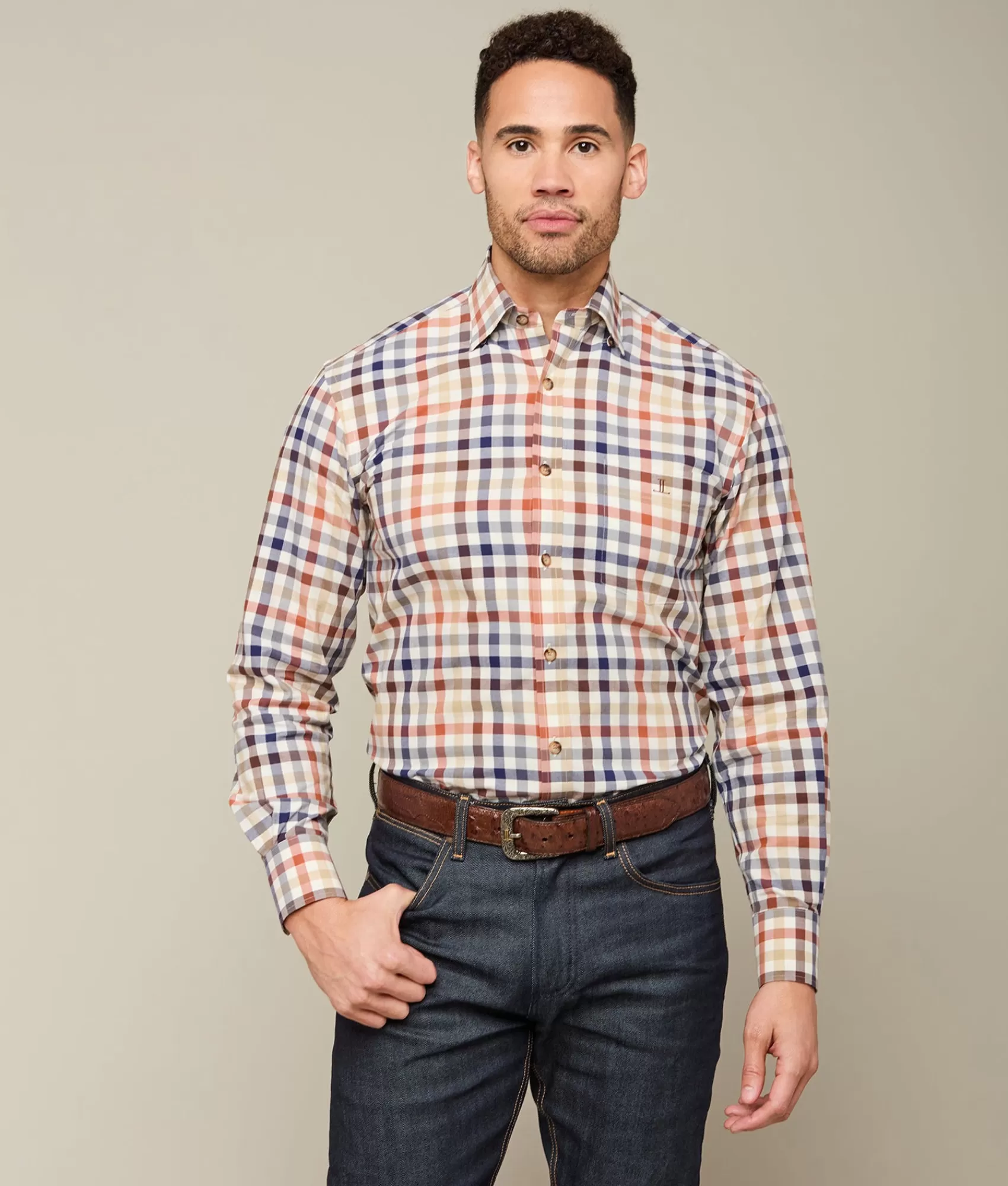 Lucchese Tops | San Antonio BrownPlaid
