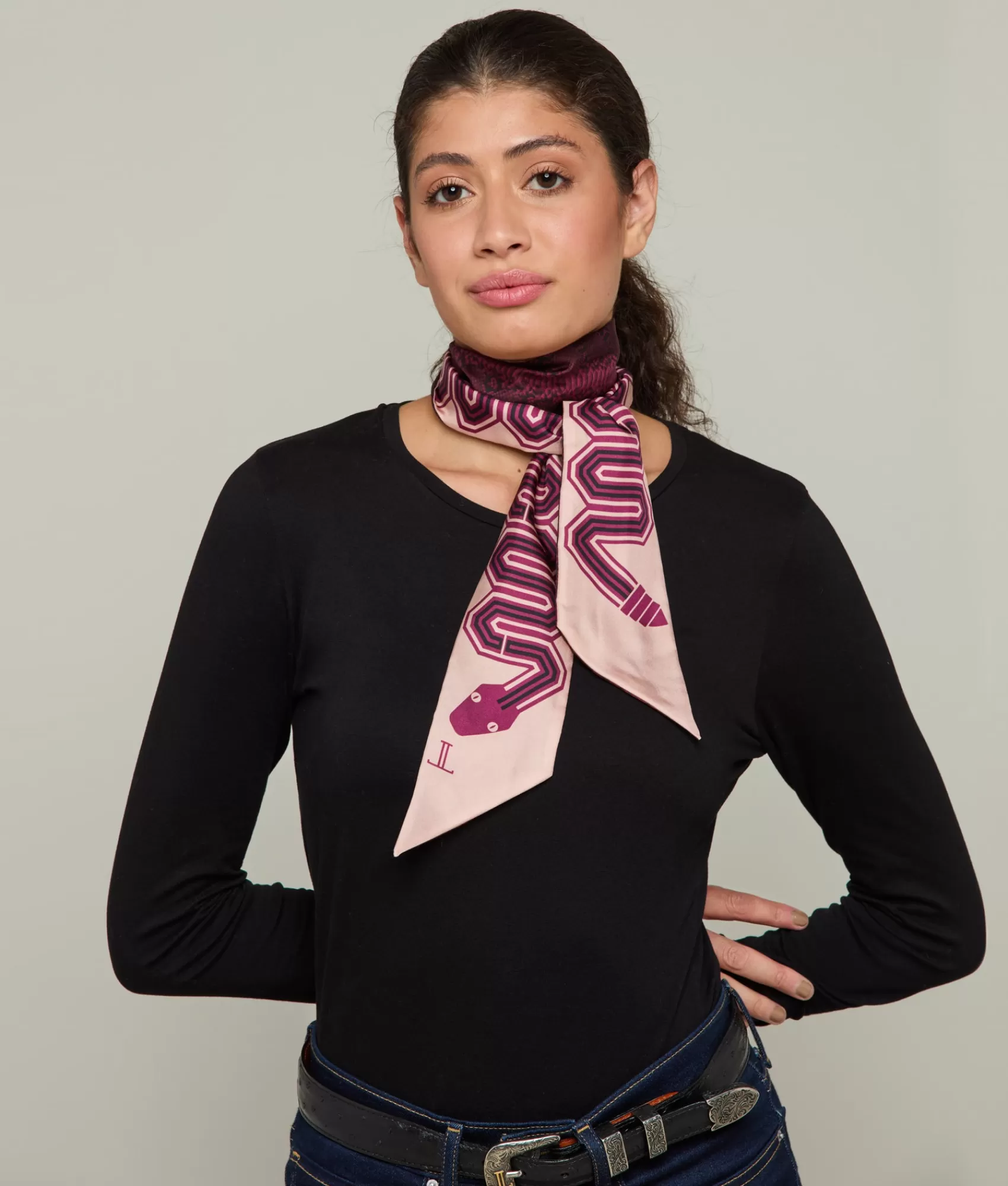 Lucchese Scarves | Serpent Twilly Burgundy