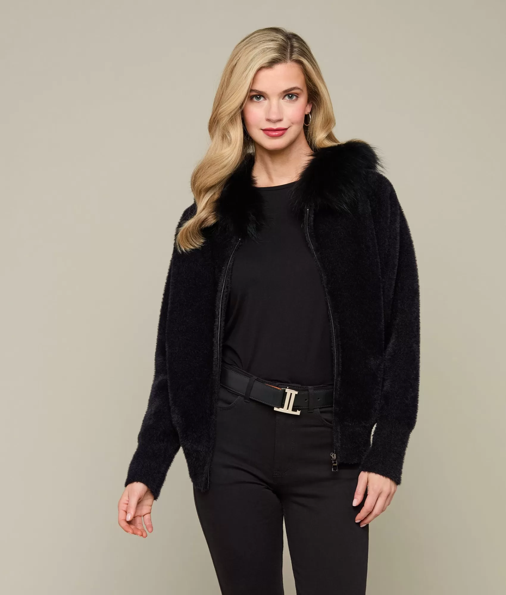 Lucchese Furs | Outerwear | Silk Blend Jacket Black