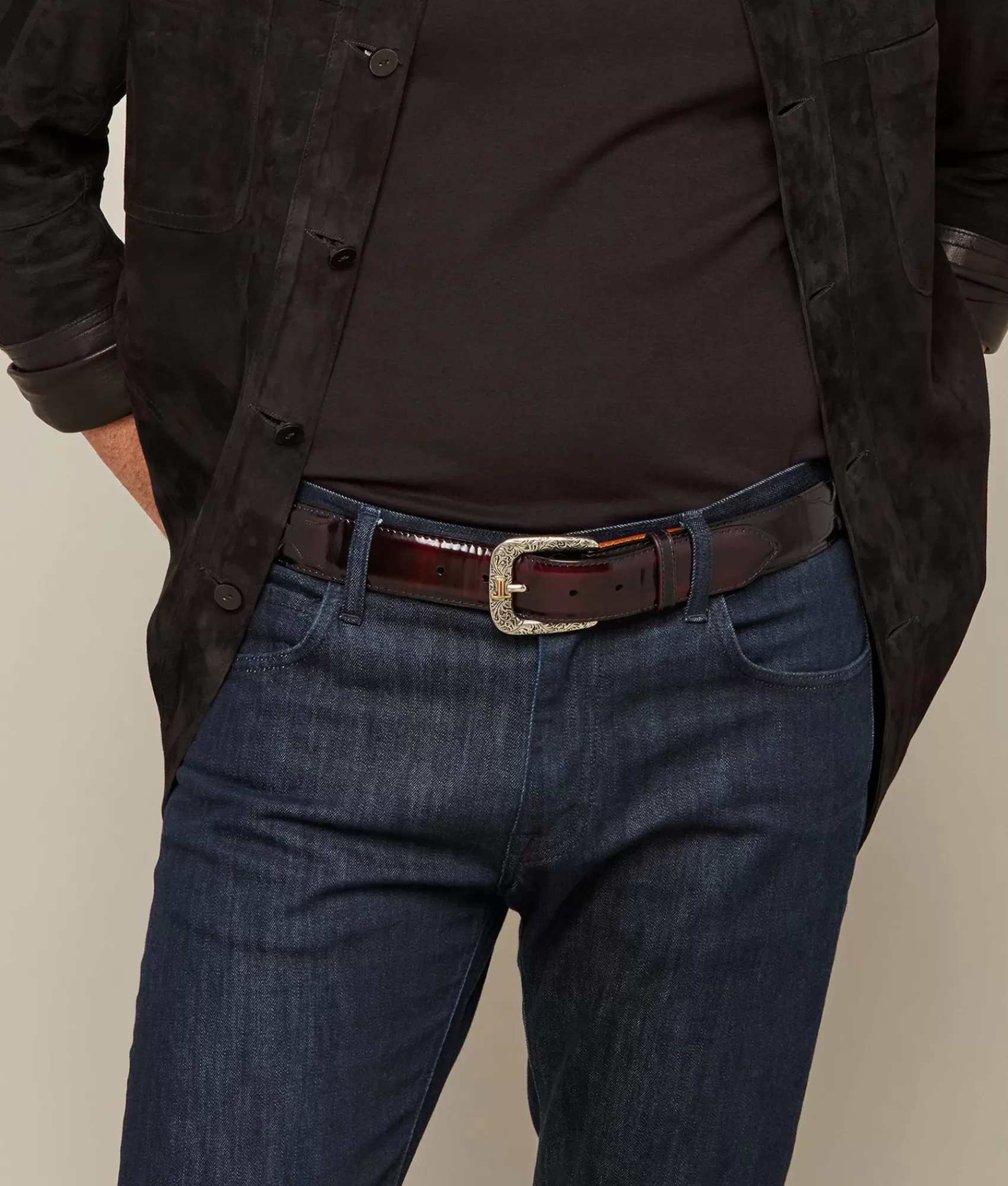 Lucchese Belts & Belt Accessories | Smooth Goat BlackCherry