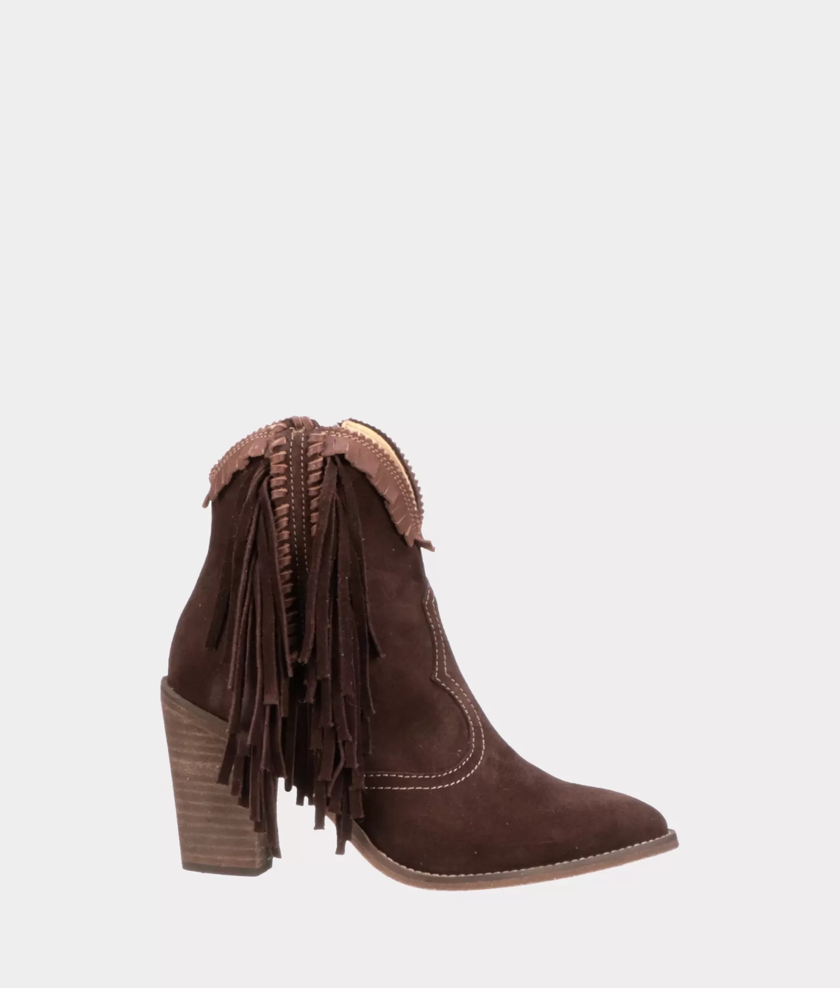 Lucchese Booties | Sofia Fringe Chocolate