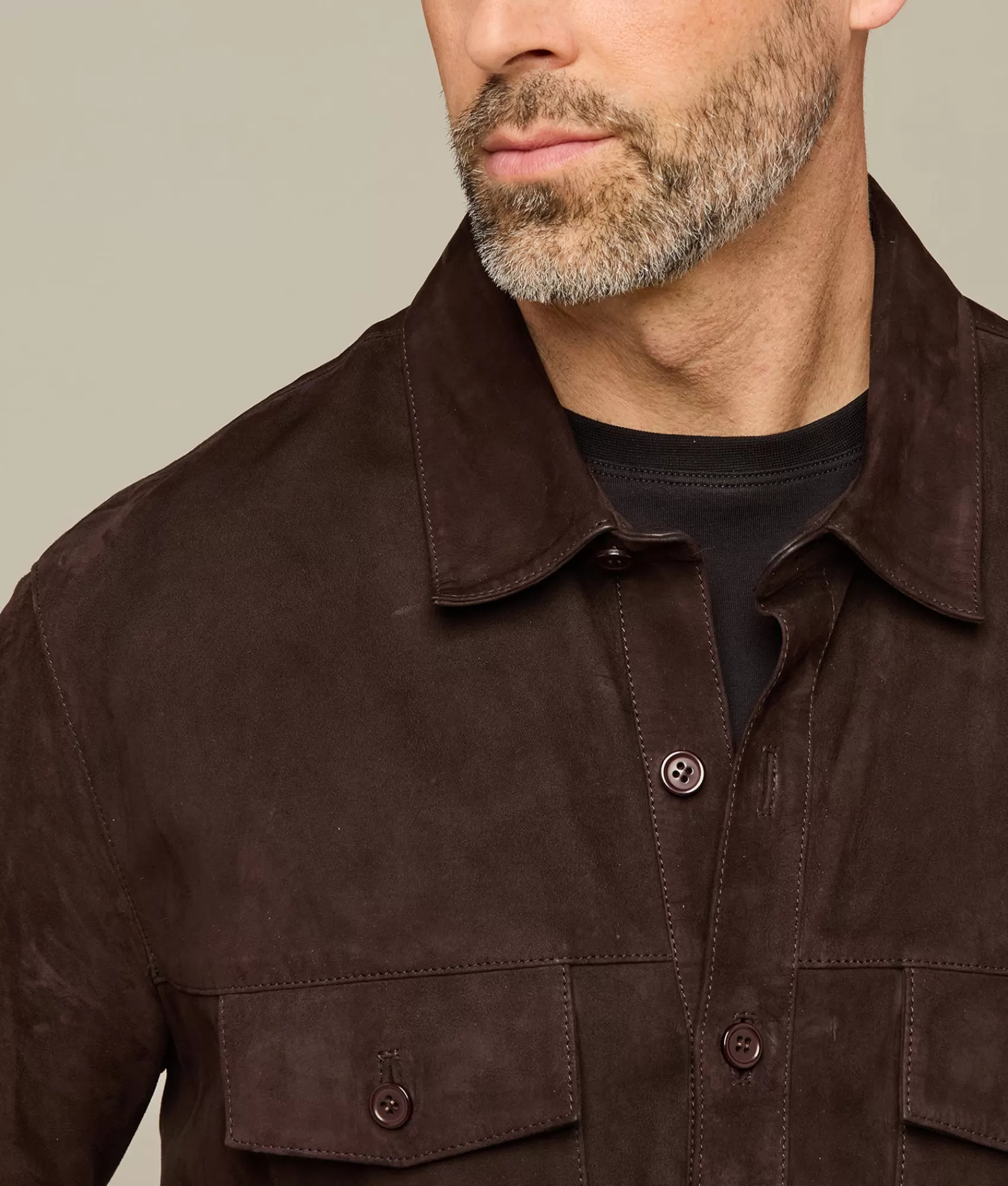 Lucchese Outerwear | Suede Shacket Chocolate
