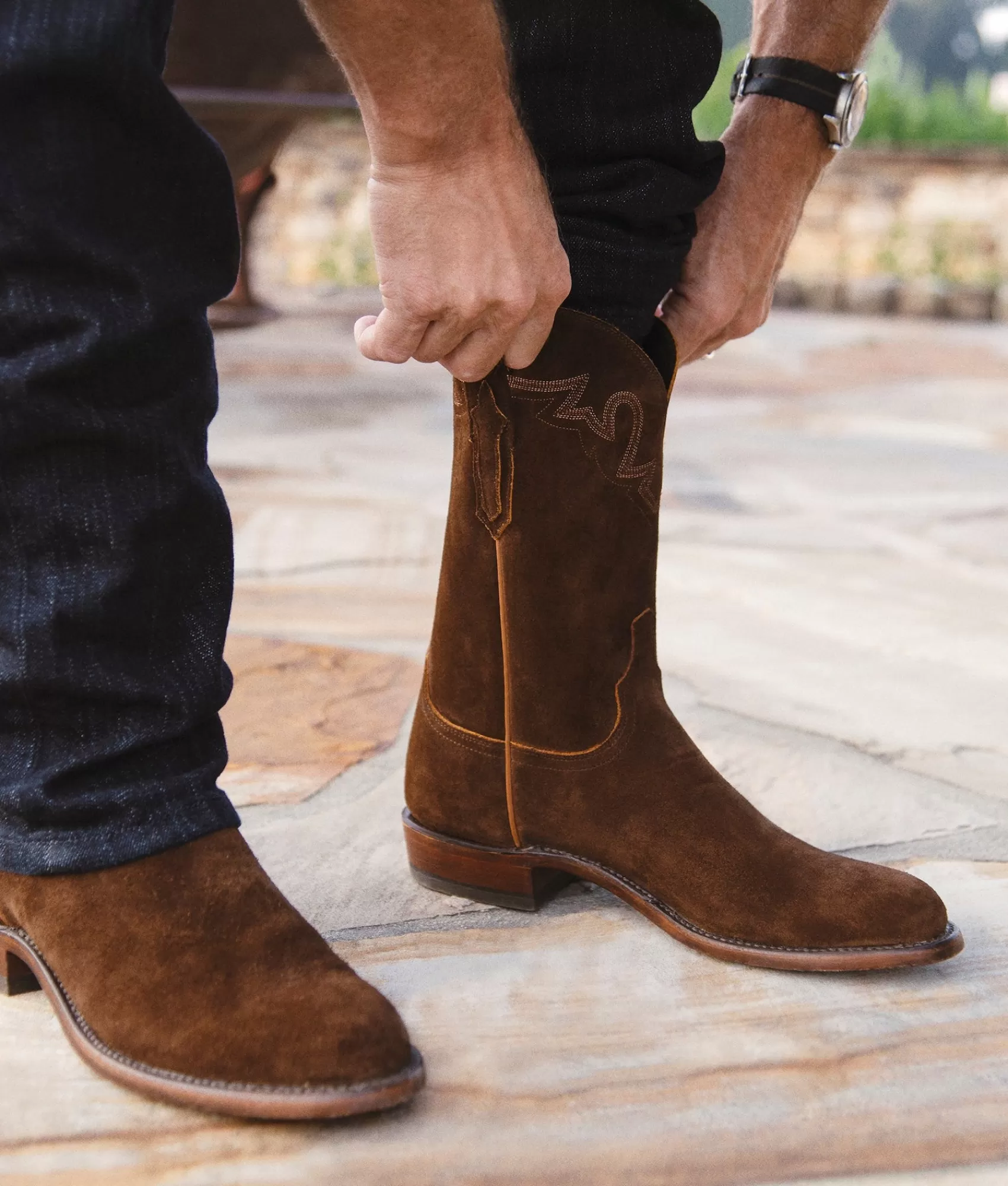 Lucchese Roper | Cowboy | Sunset Suede Chocolate
