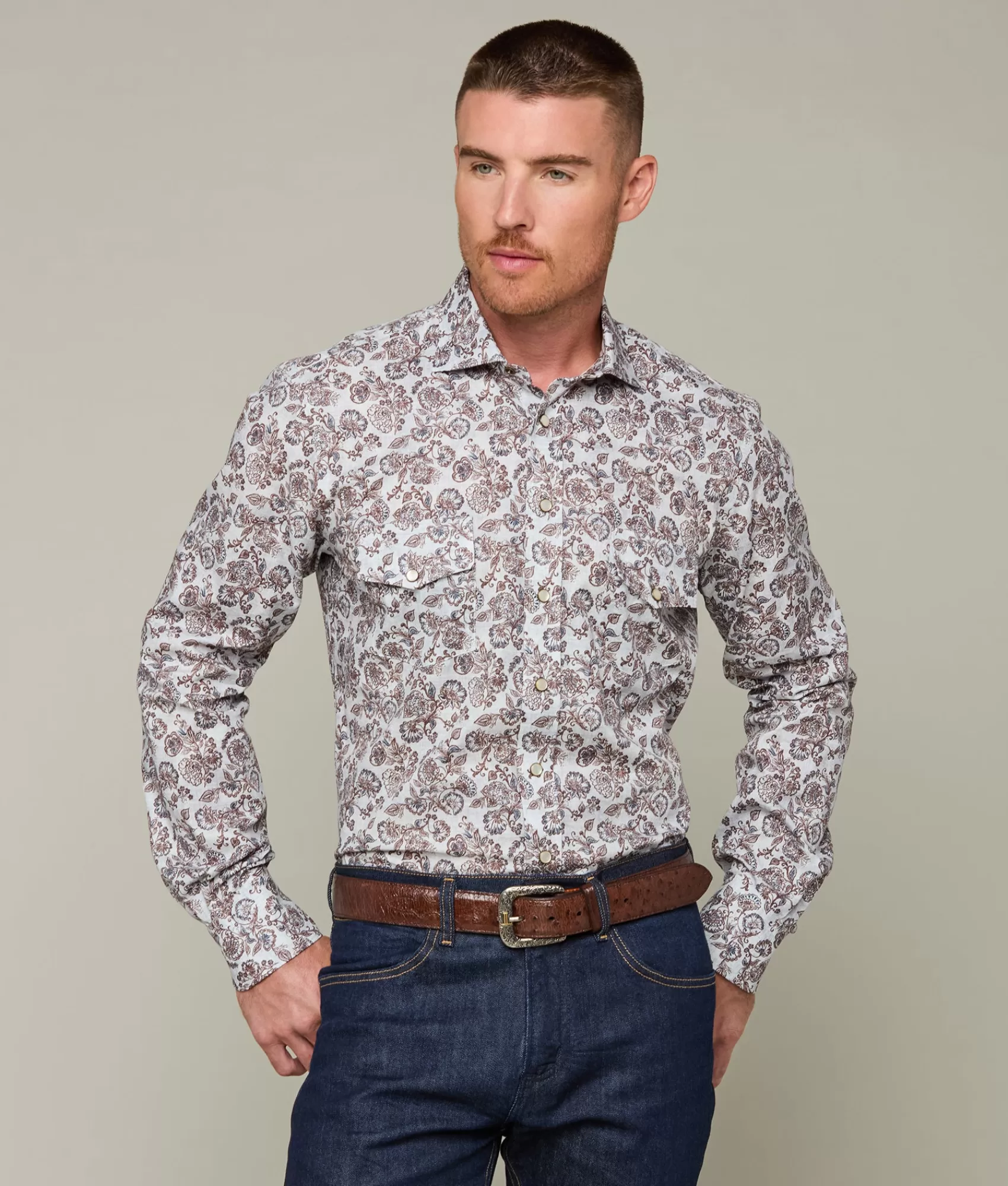 Lucchese Tops | Telluride BrownFloralPrint