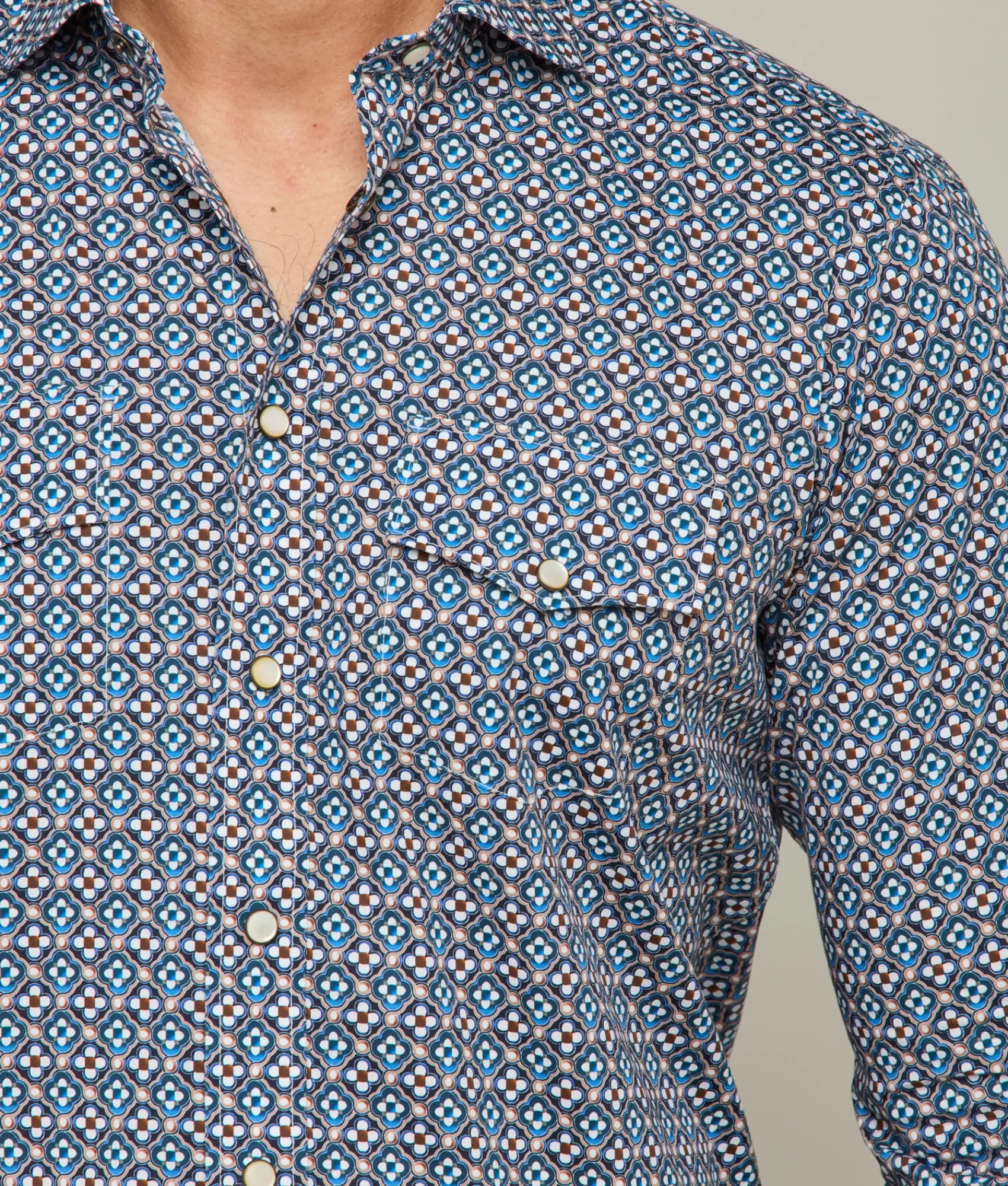 Lucchese Tops | Telluride Blue/BrownFloral