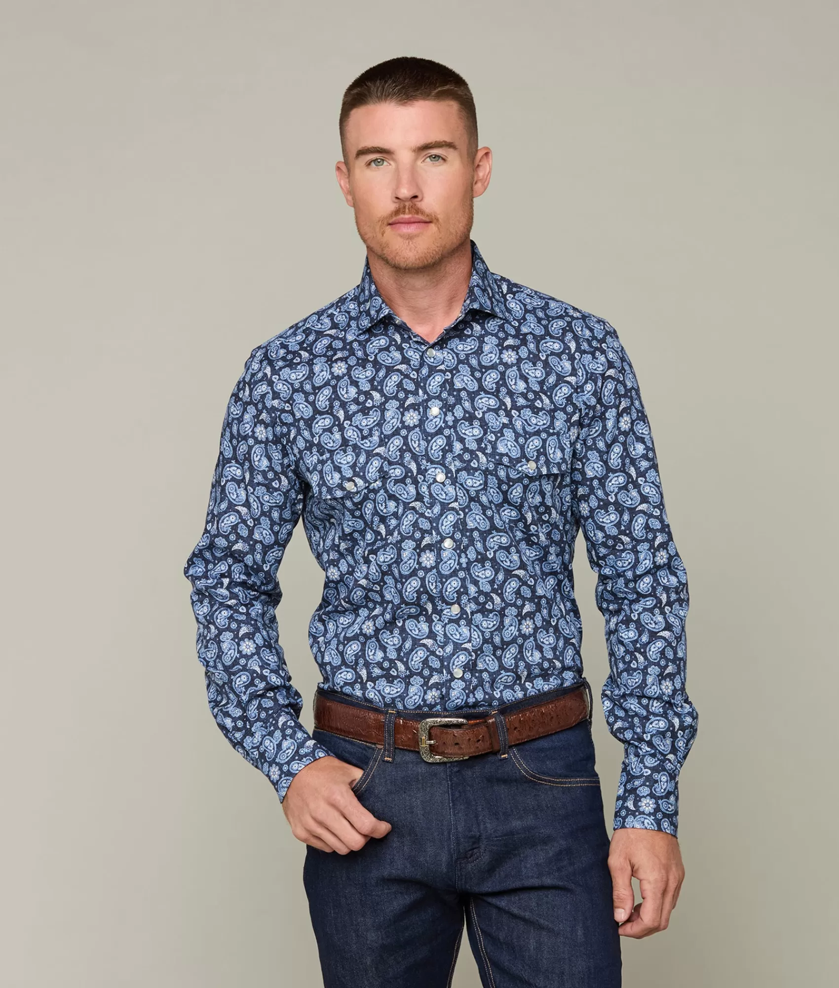 Lucchese Tops | Telluride Blue/WhitePaisley