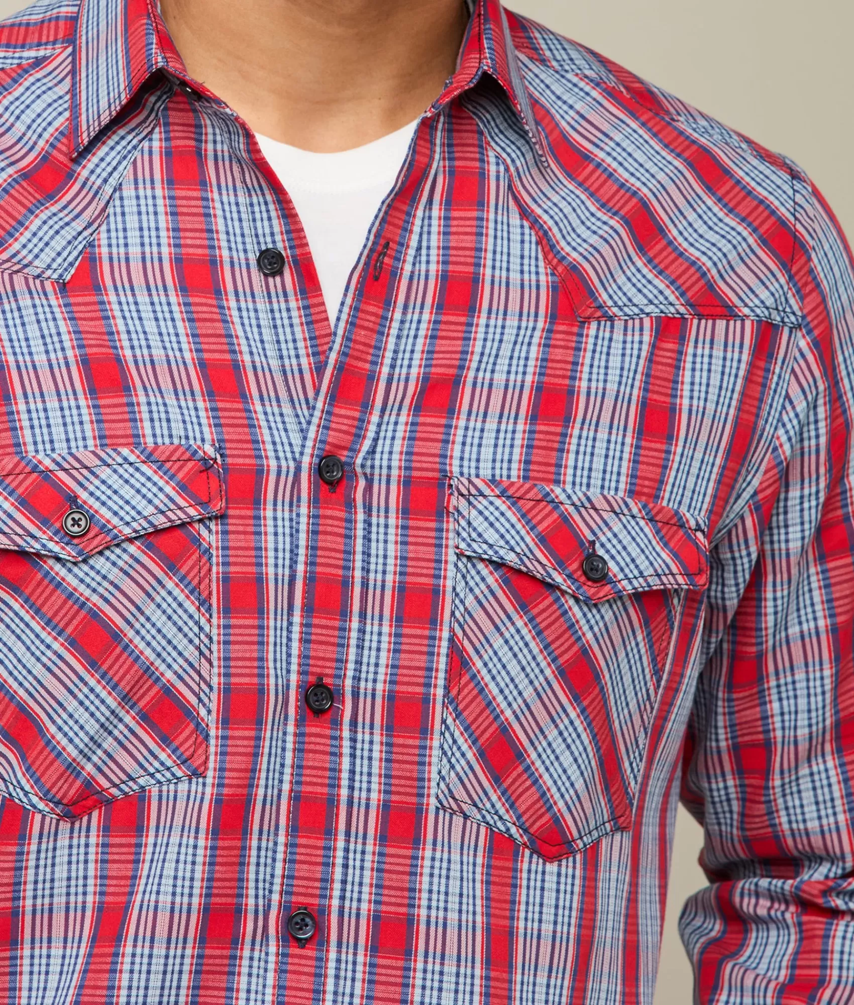 Lucchese Tops | Valley Red/Blue
