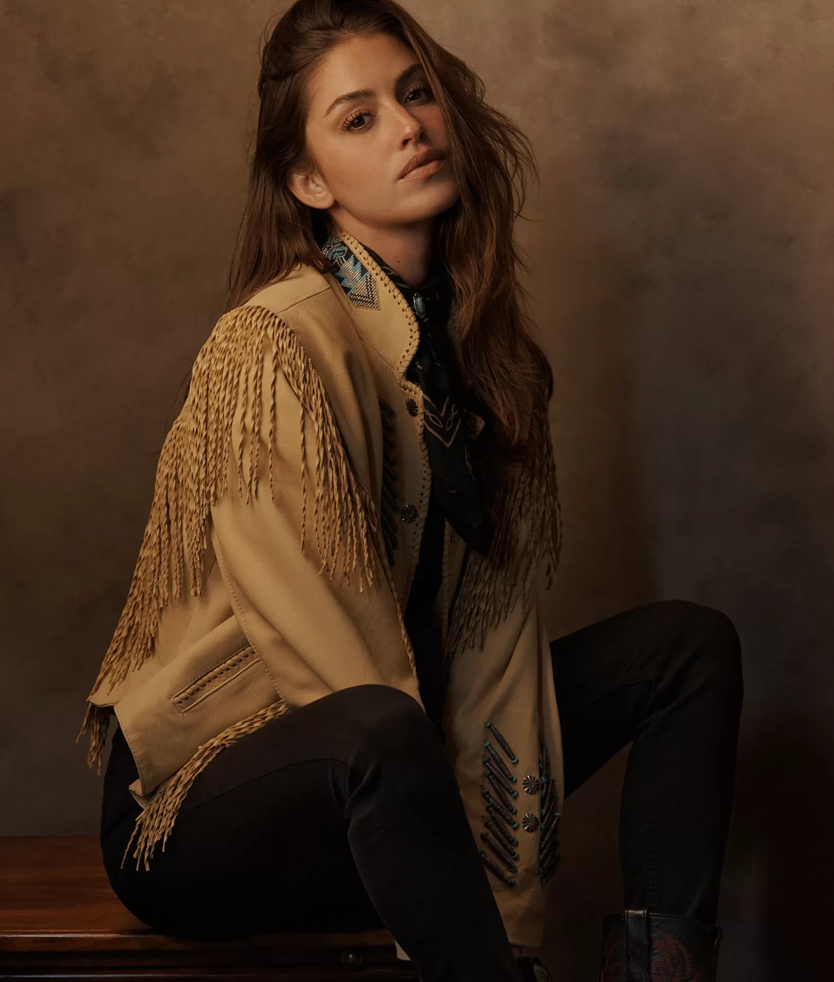 Lucchese Outerwear | Vintage Fringe Jacket Palamino