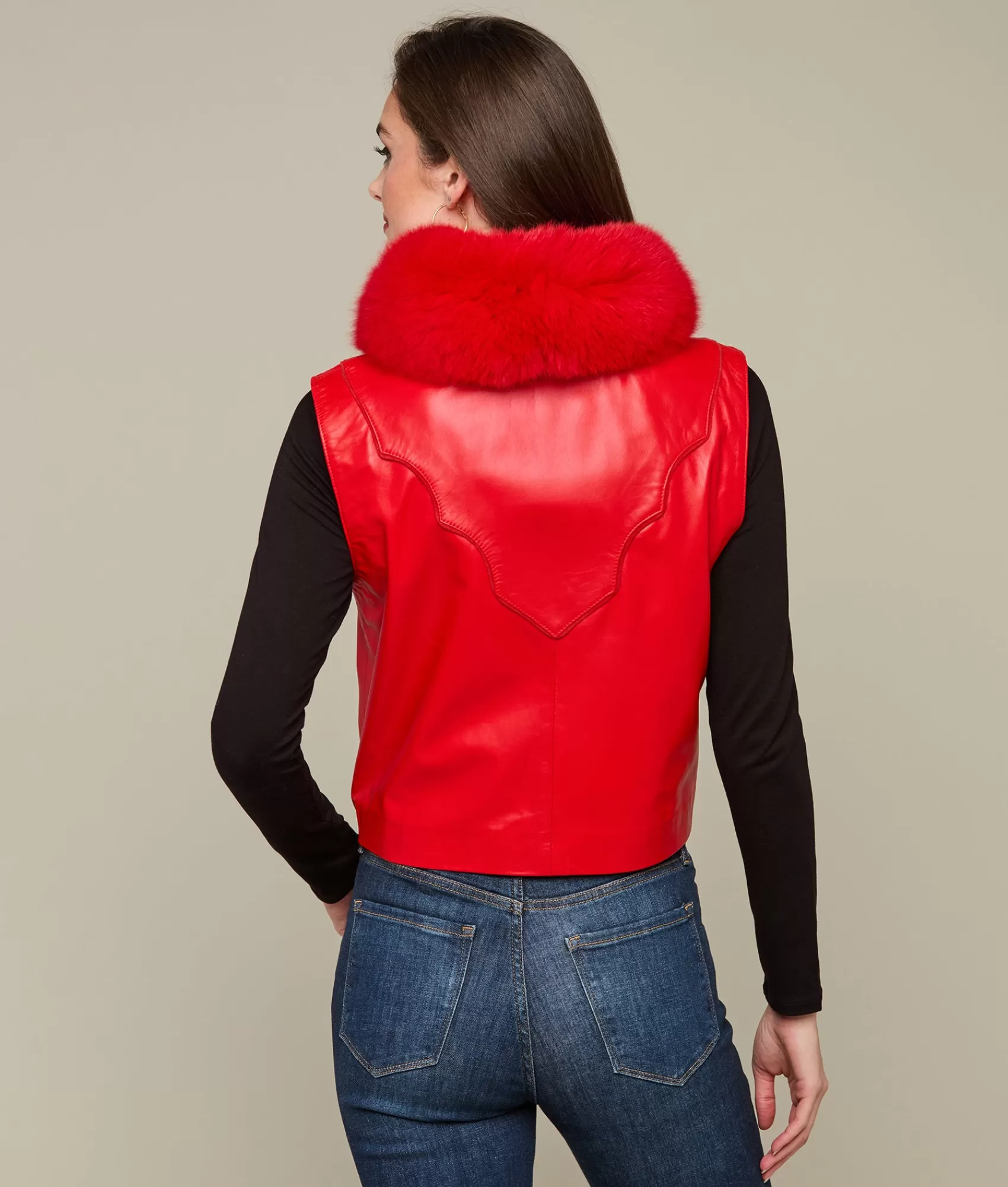 Lucchese Furs | Outerwear | Western Fox Vest Red